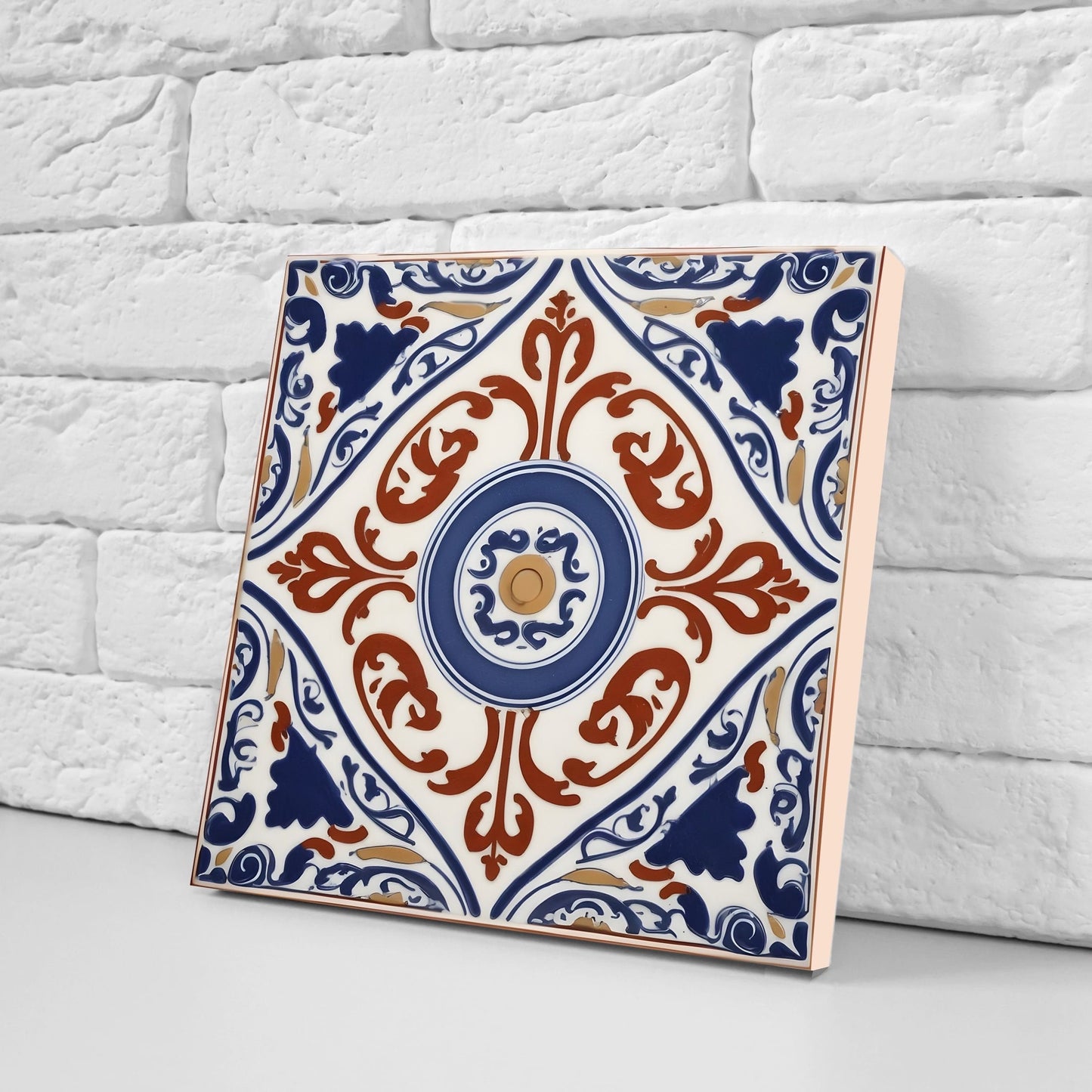 Greek Mediterranean Tiles - Set of 2 Greek Wall Decor Tiles - Kitchen Backsplash Tiles, Table Decorative Tiles, Bathroom Tiles, Coaster