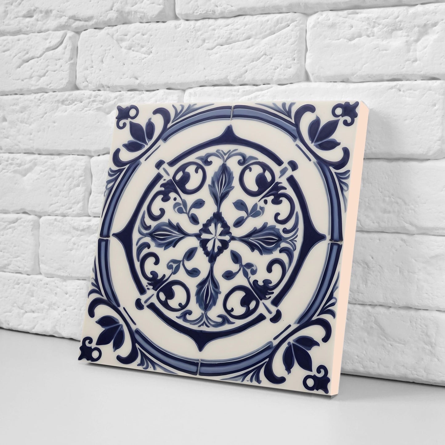 Greek Mediterranean Tiles - Set of 2 Greek Wall Decor Tiles - Kitchen Backsplash Tiles, Table Decorative Tiles, Bathroom Tiles, Coaster