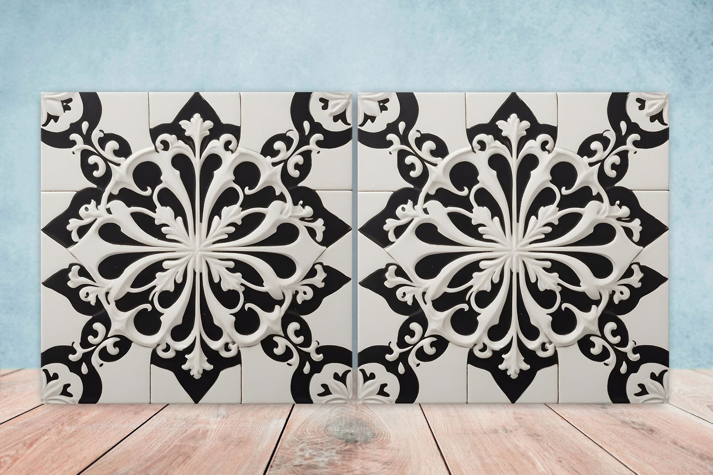 Victorian Tiles - Set of 2 Victorian Wall Decor Ceramic Tiles - Kitchen Backsplash Tiles, Table Decorative Tiles, Bathroom Tiles, Coaster