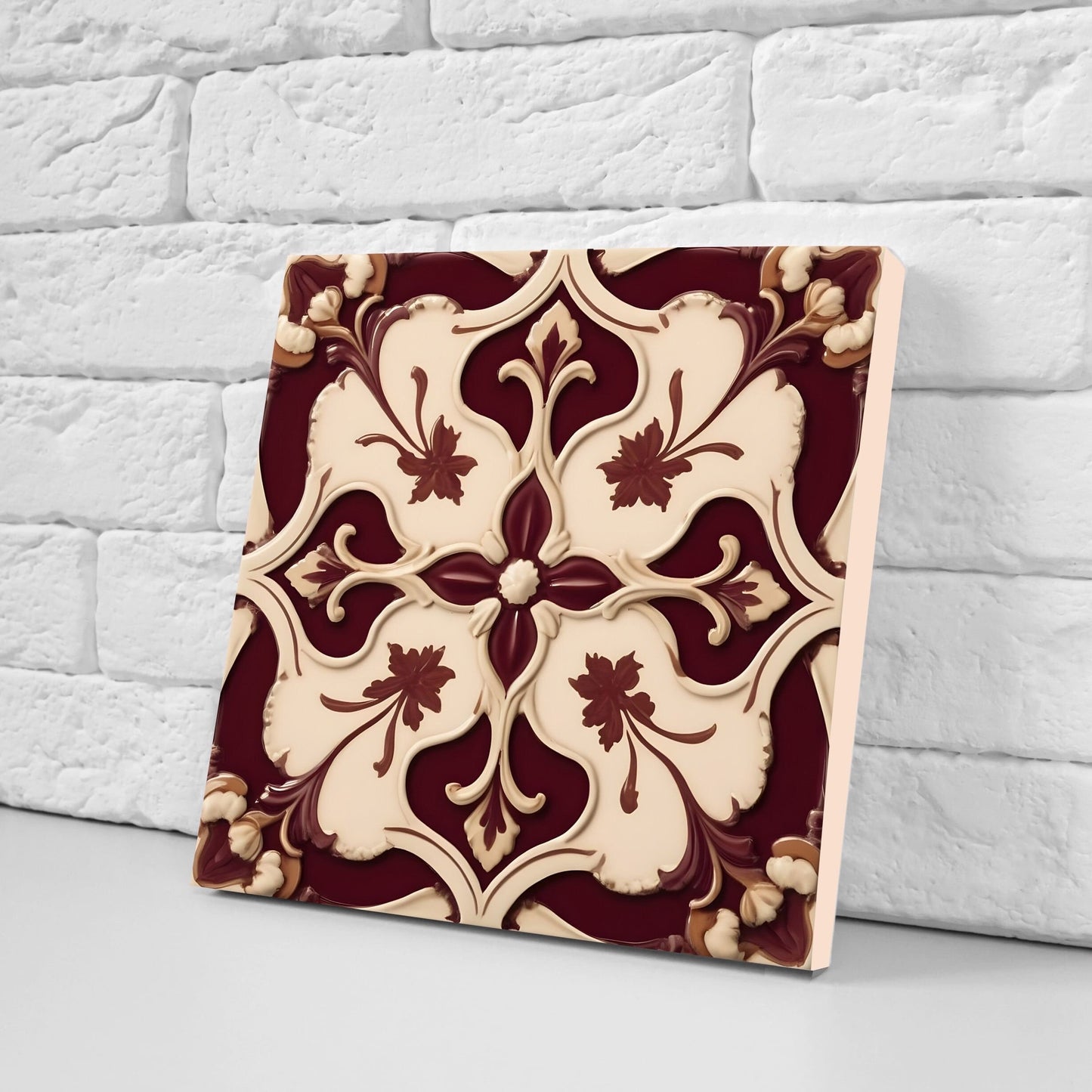 Victorian Tiles - Set of 2 Victorian Wall Decor Ceramic Tiles - Kitchen Backsplash Tiles, Table Decorative Tiles, Bathroom Tiles, Coaster
