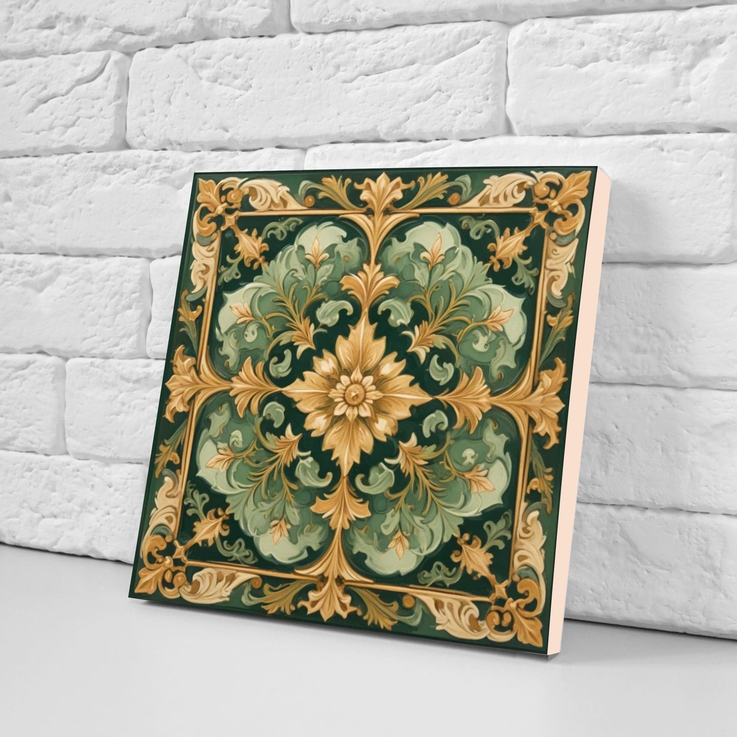 Victorian Tiles - Set of 2 Victorian Wall Decor Ceramic Tiles - Kitchen Backsplash Tiles, Table Decorative Tiles, Bathroom Tiles, Coaster