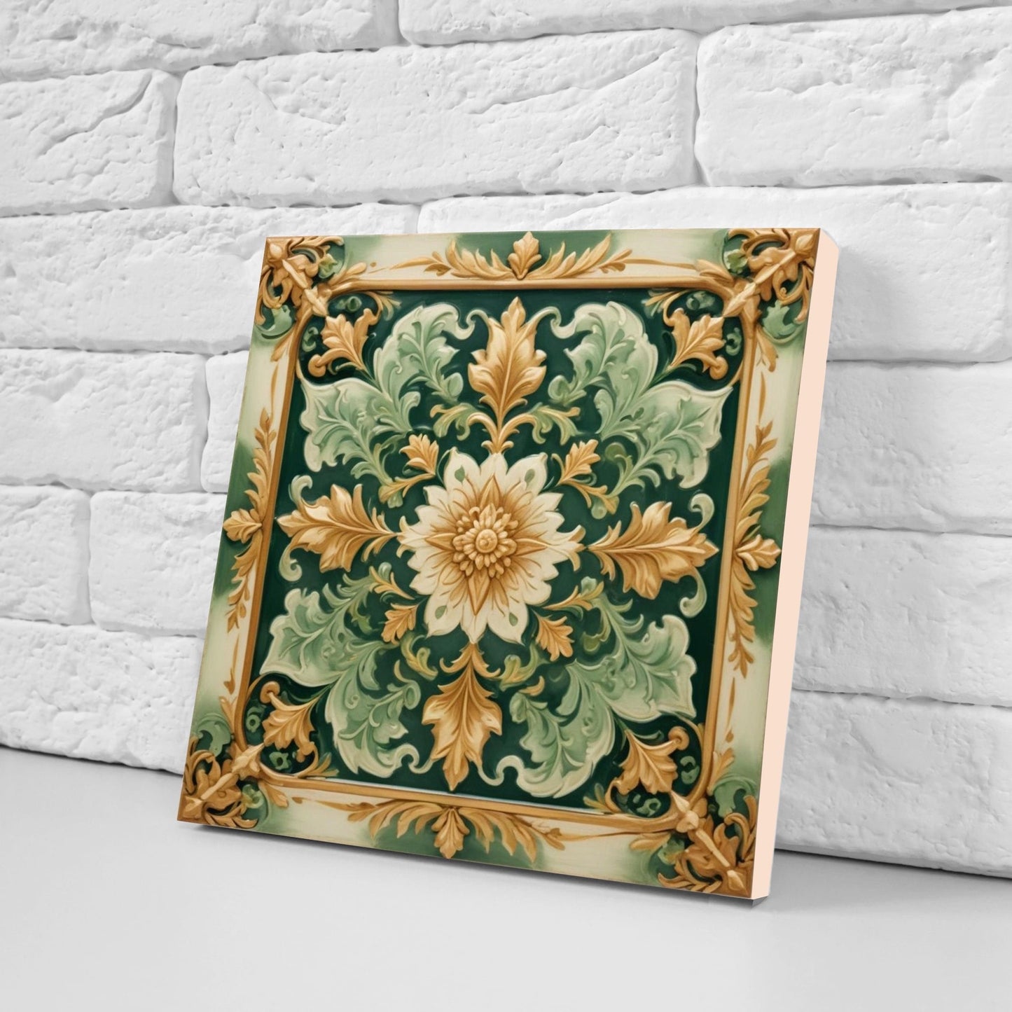 Victorian Tiles - Set of 2 Victorian Wall Decor Ceramic Tiles - Kitchen Backsplash Tiles, Table Decorative Tiles, Bathroom Tiles, Coaster
