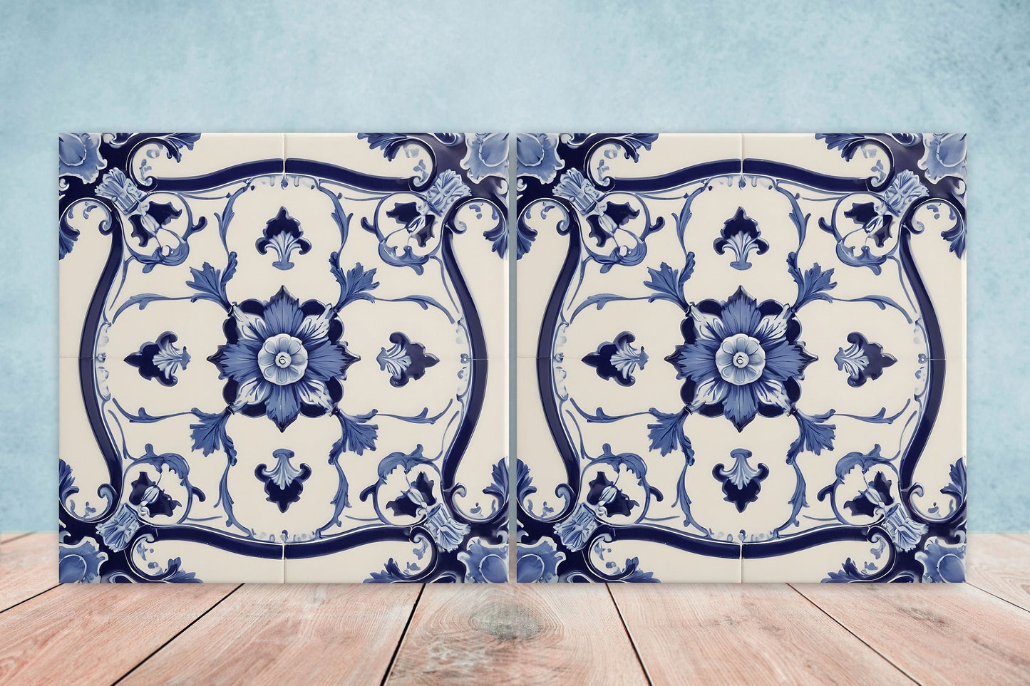 Victorian Tiles - Set of 2 Victorian Wall Decor Ceramic Tiles - Kitchen Backsplash Tiles, Table Decorative Tiles, Bathroom Tiles, Coaster