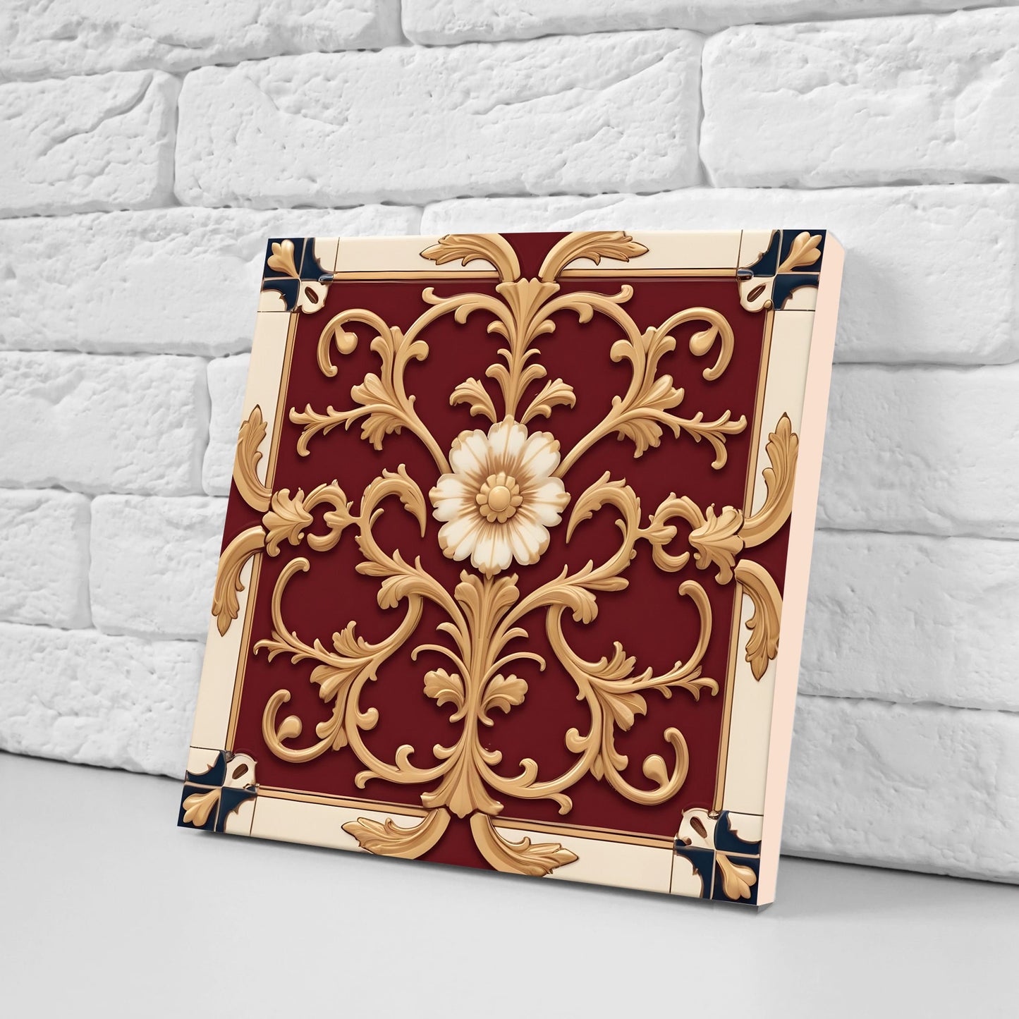 Victorian Tiles - Set of 2 Victorian Wall Decor Ceramic Tiles - Kitchen Backsplash Tiles, Table Decorative Tiles, Bathroom Tiles, Coaster