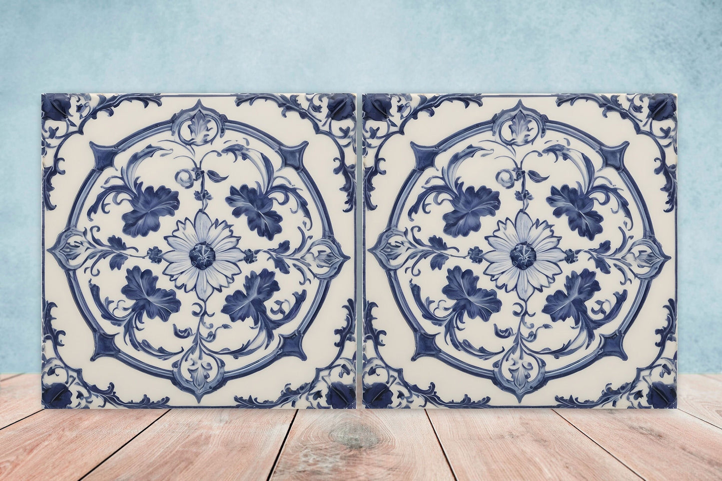 Victorian Tiles - Set of 2 Victorian Wall Decor Ceramic Tiles - Kitchen Backsplash Tiles, Table Decorative Tiles, Bathroom Tiles, Coaster