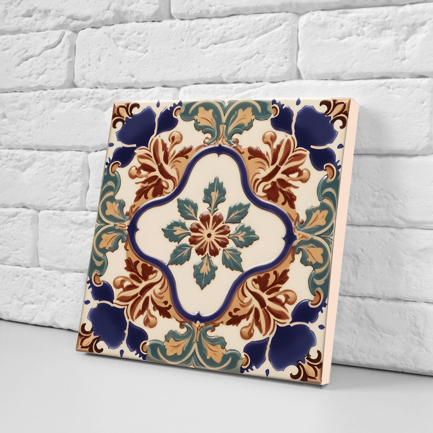Victorian Tiles - Set of 2 Victorian Wall Decor Ceramic Tiles - Kitchen Backsplash Tiles, Table Decorative Tiles, Bathroom Tiles, Coaster