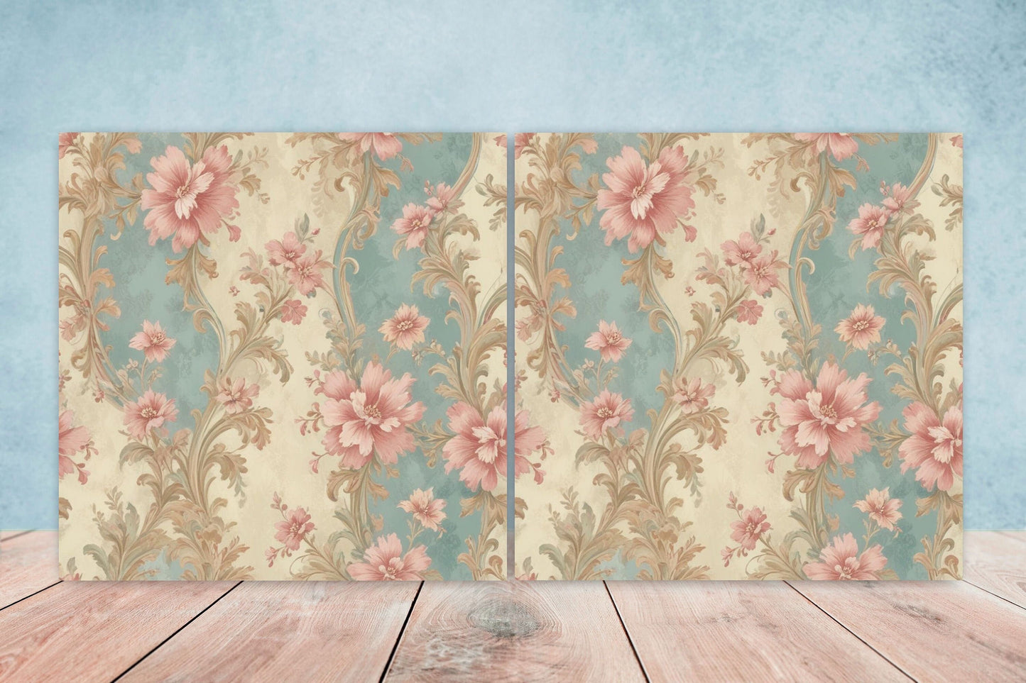 Victorian Tiles - Set of 2 Victorian Wall Decor Ceramic Tiles - Kitchen Backsplash Tiles, Table Decorative Tiles, Bathroom Tiles, Coaster
