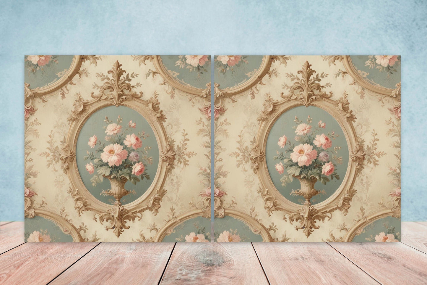 Victorian Tiles - Set of 2 Victorian Wall Decor Ceramic Tiles - Kitchen Backsplash Tiles, Table Decorative Tiles, Bathroom Tiles, Coaster