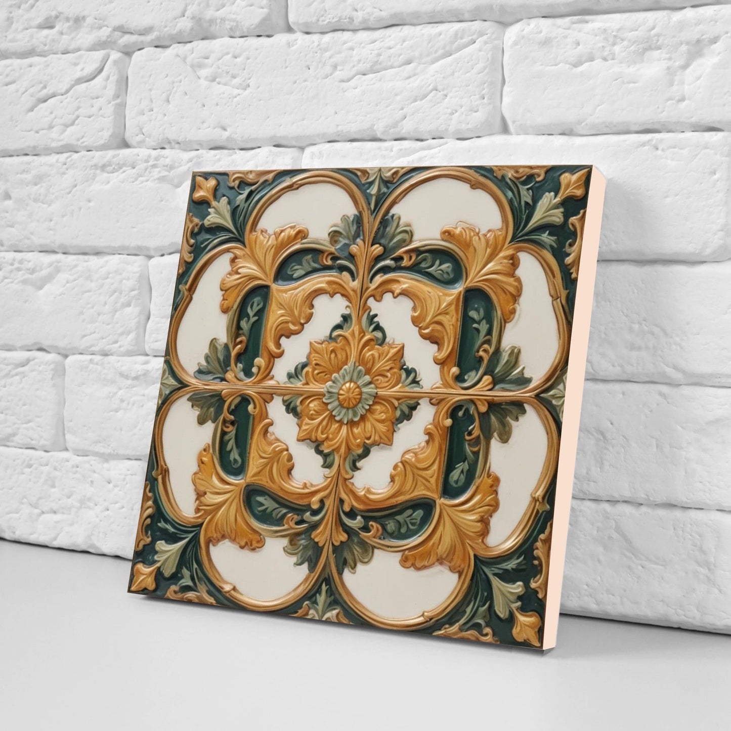 Victorian Tiles - Set of 2 Victorian Wall Decor Ceramic Tiles - Kitchen Backsplash Tiles, Table Decorative Tiles, Bathroom Tiles, Coaster