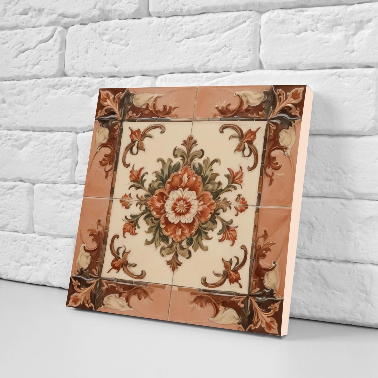 Victorian Tiles - Set of 2 Victorian Wall Decor Ceramic Tiles - Kitchen Backsplash Tiles, Table Decorative Tiles, Bathroom Tiles, Coaster