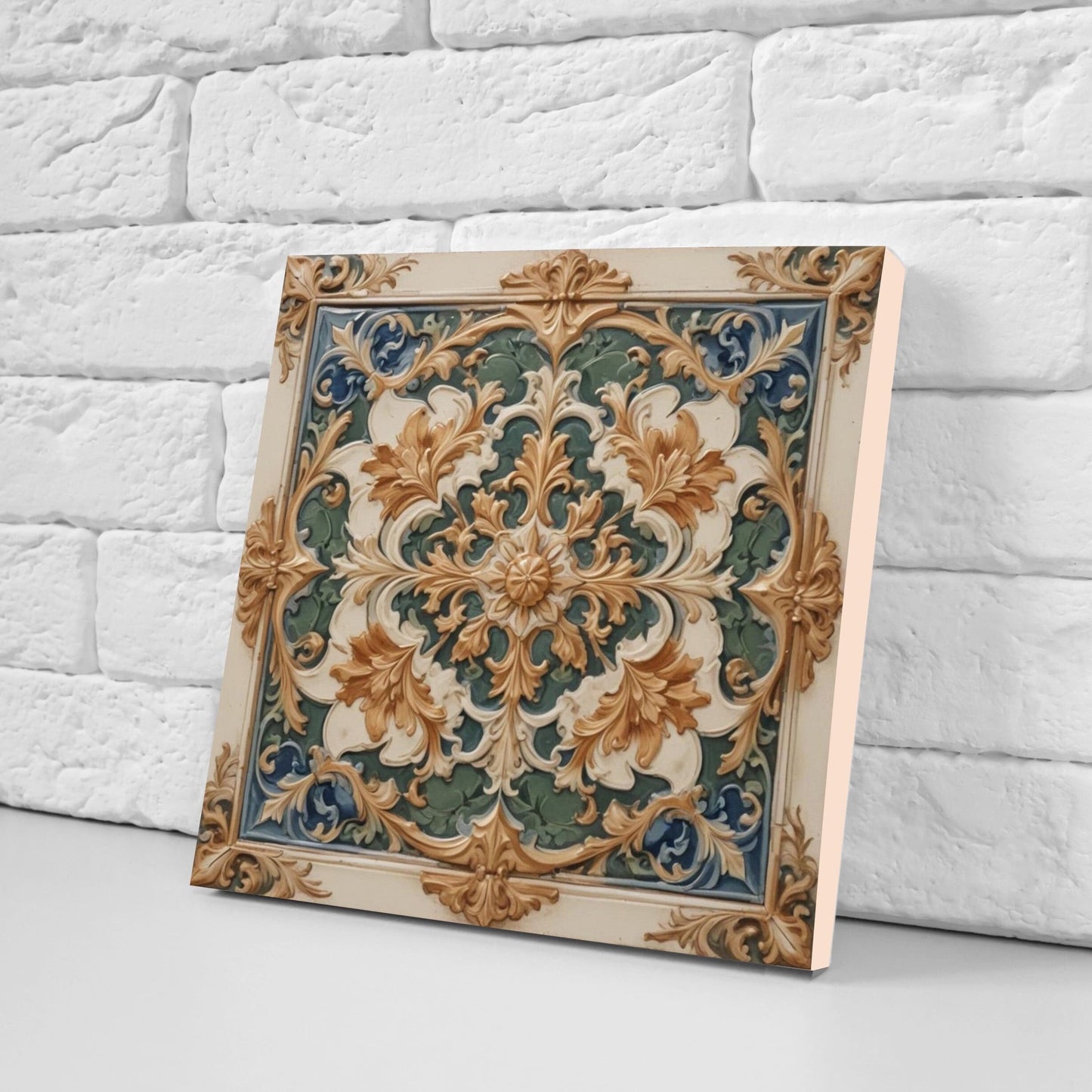 Victorian Tiles - Set of 2 Victorian Wall Decor Ceramic Tiles - Kitchen Backsplash Tiles, Table Decorative Tiles, Bathroom Tiles, Coaster