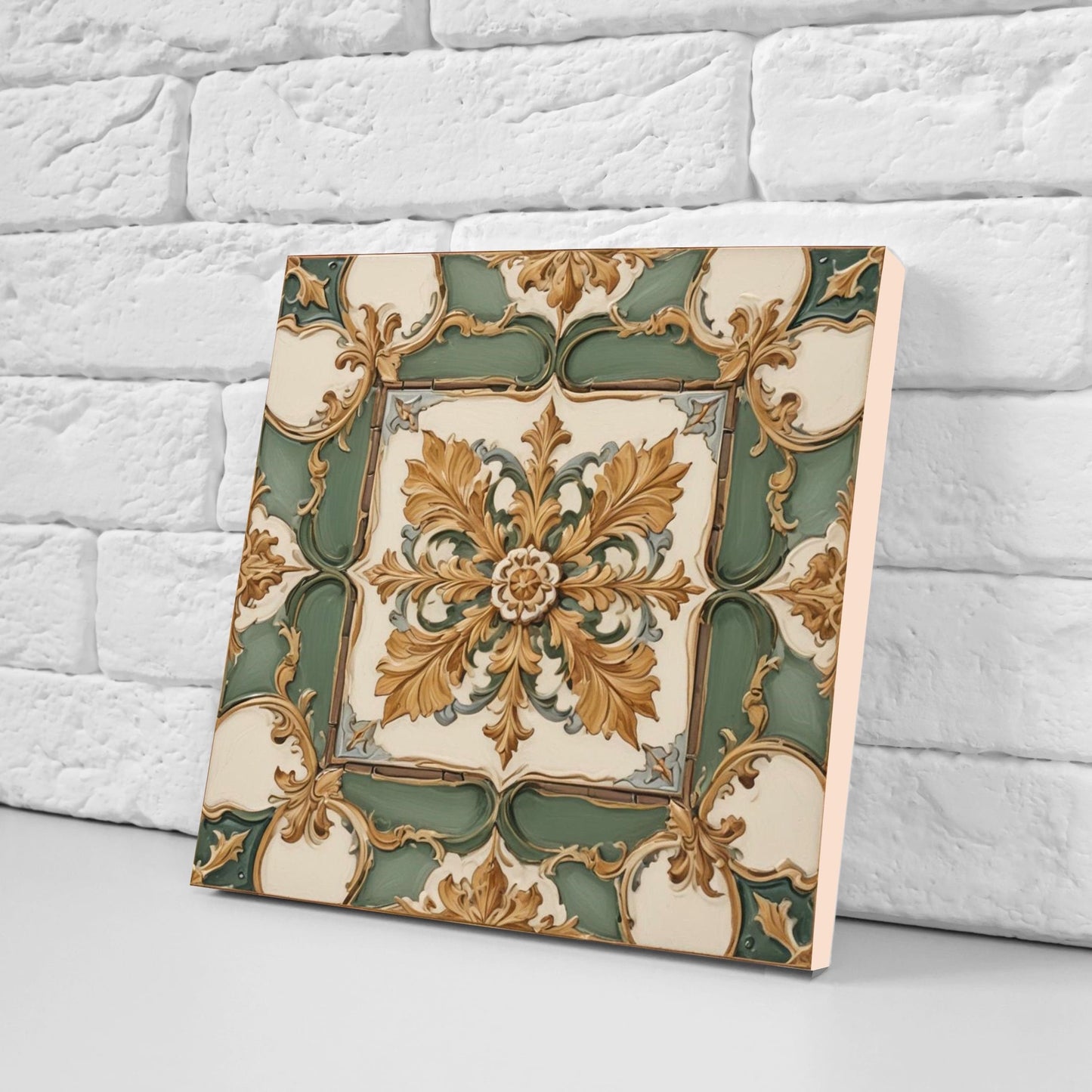Victorian Tiles - Set of 2 Victorian Wall Decor Ceramic Tiles - Kitchen Backsplash Tiles, Table Decorative Tiles, Bathroom Tiles, Coaster