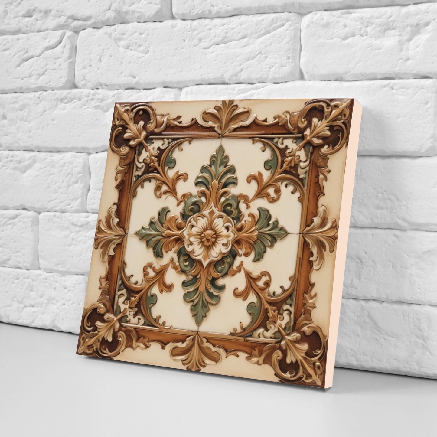 Victorian Tiles - Set of 2 Victorian Wall Decor Ceramic Tiles - Kitchen Backsplash Tiles, Table Decorative Tiles, Bathroom Tiles, Coaster