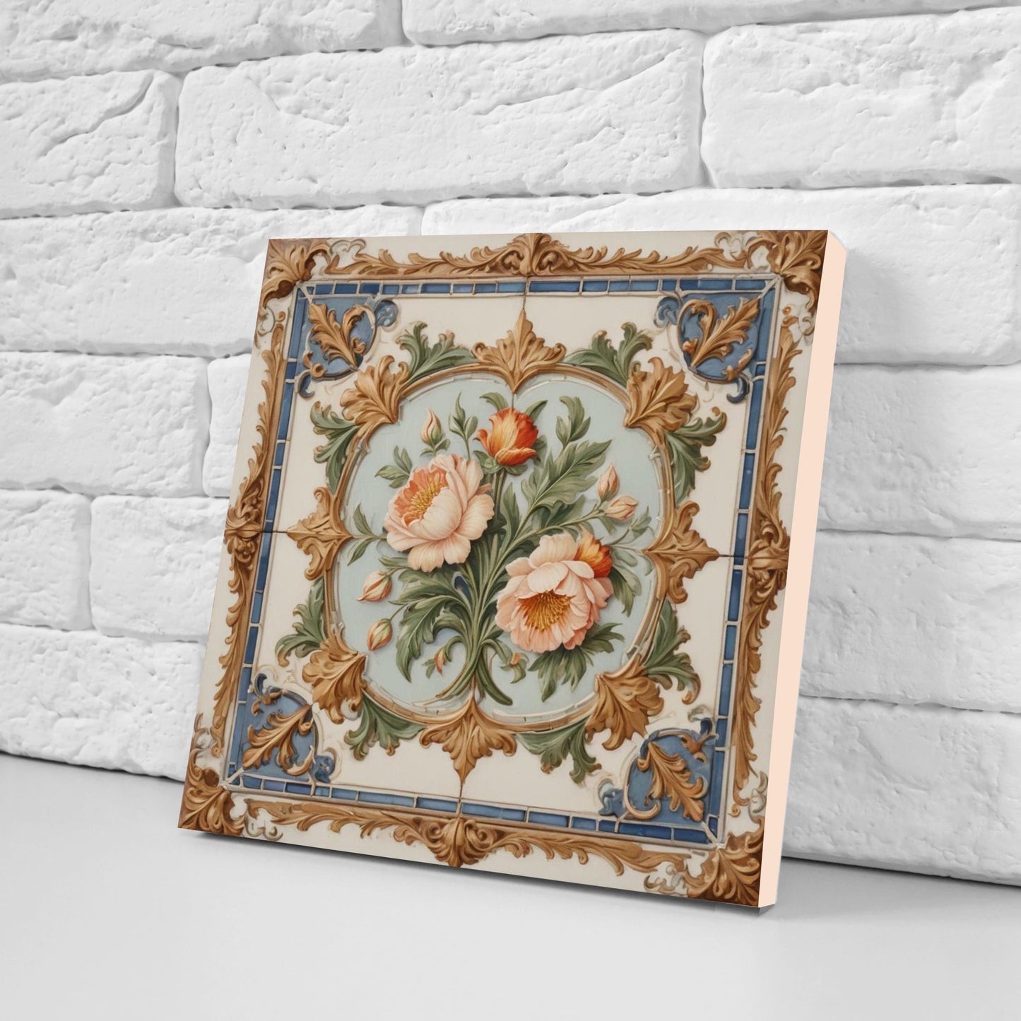 Victorian Tiles - Set of 2 Victorian Wall Decor Ceramic Tiles - Kitchen Backsplash Tiles, Table Decorative Tiles, Bathroom Tiles, Coaster