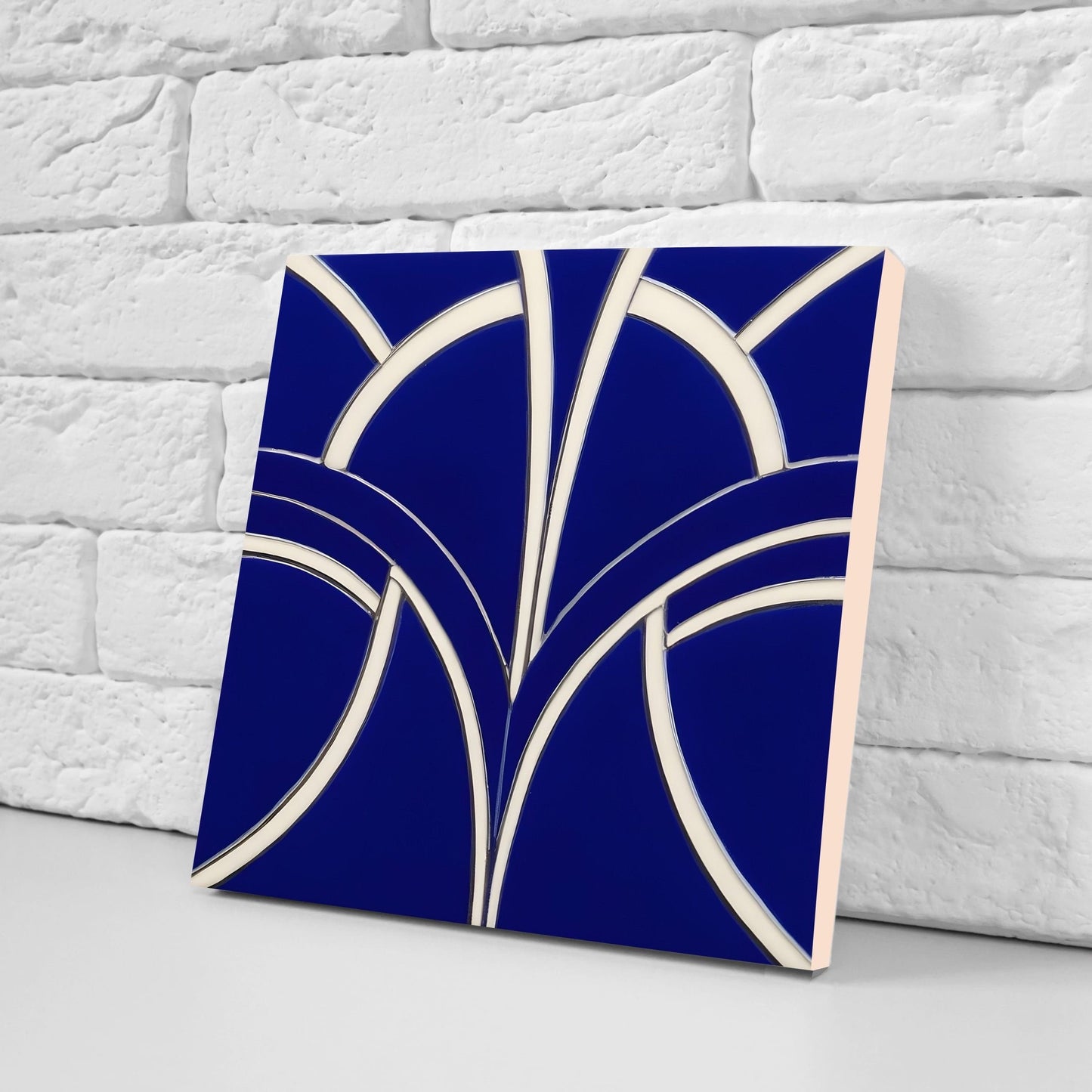 Art Deco Ceramic tiles - Set of 2 Art Deco Wall Decor Geometric Tiles - Kitchen Backsplash Tiles, Table Decorative Tiles, Bathroom Tiles