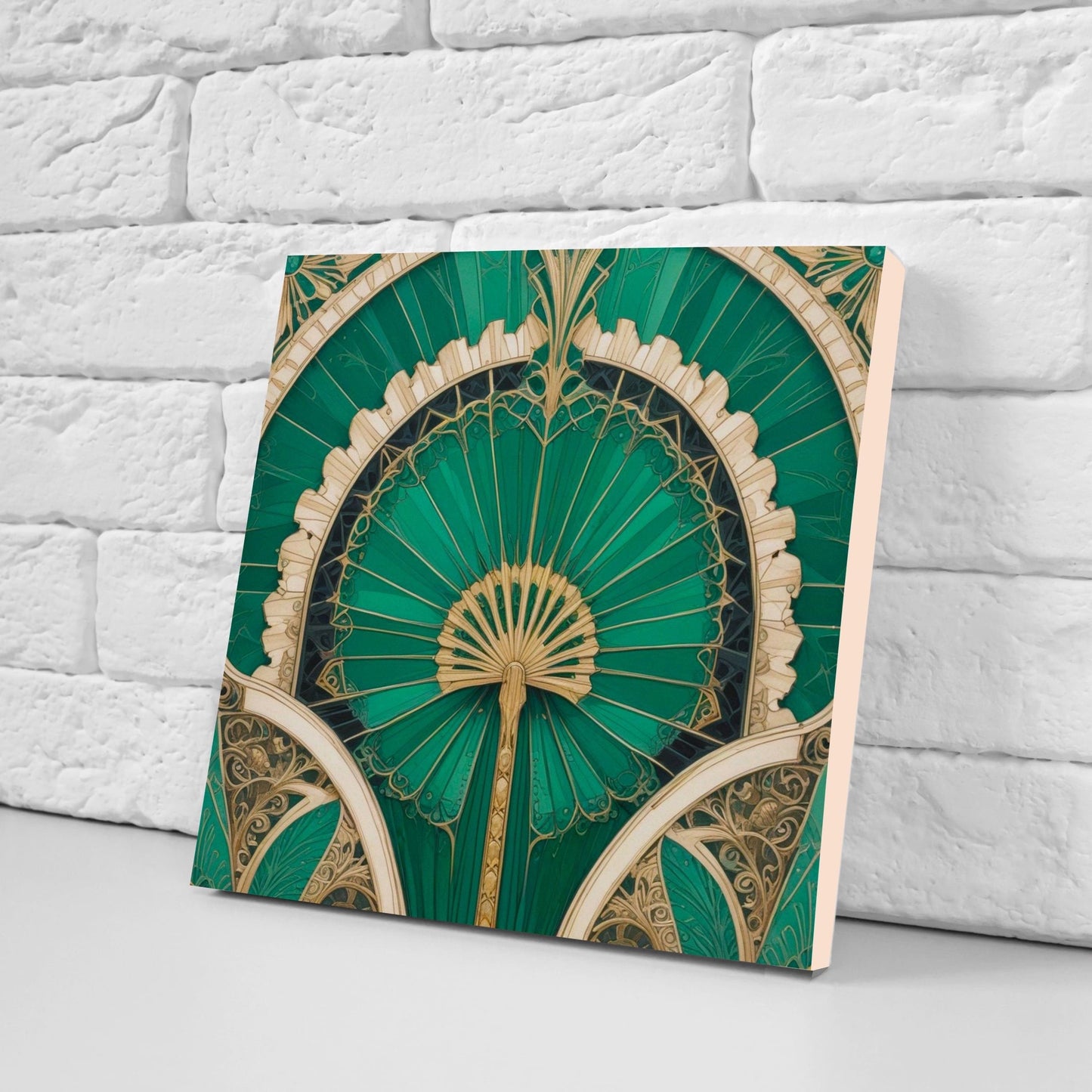 Art Deco Ceramic tiles - Set of 2 Art Deco Wall Decor Geometric Tiles - Kitchen Backsplash Tiles, Table Decorative Tiles, Bathroom Tiles