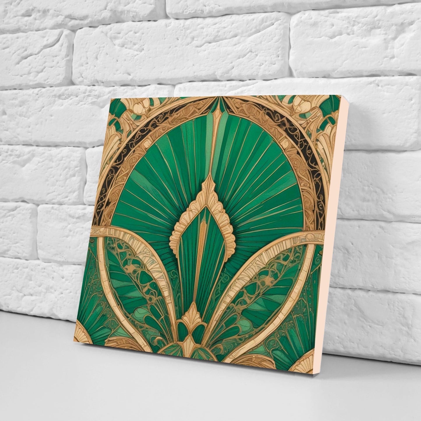 Art Deco Ceramic tiles - Set of 2 Art Deco Wall Decor Geometric Tiles - Kitchen Backsplash Tiles, Table Decorative Tiles, Bathroom Tiles