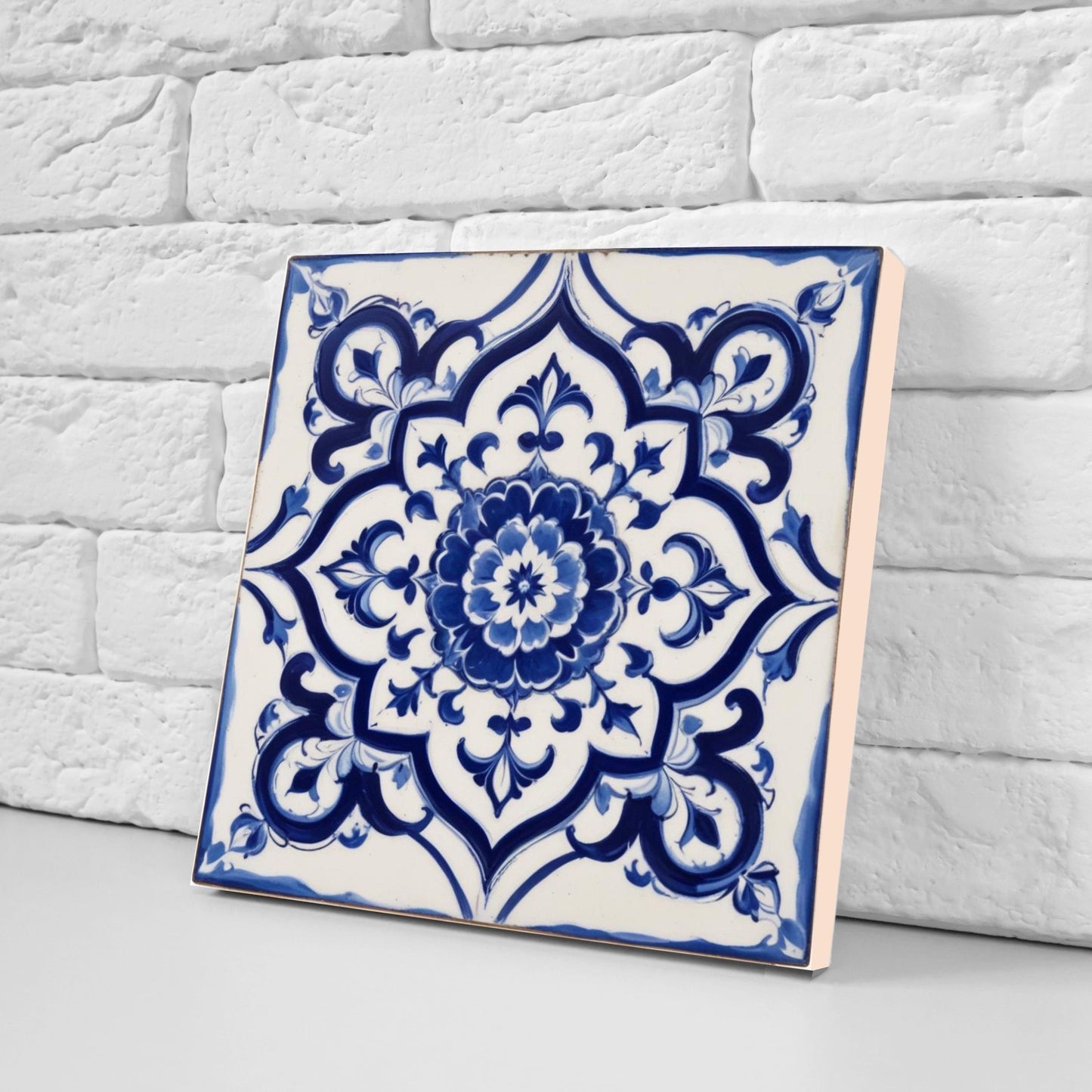 Spanish Ceramic Tiles - Set of 2 Spanish Wall Decor Tiles - Kitchen Backsplash Tiles, Table Decorative Tiles, Bathroom Tiles, Coaster