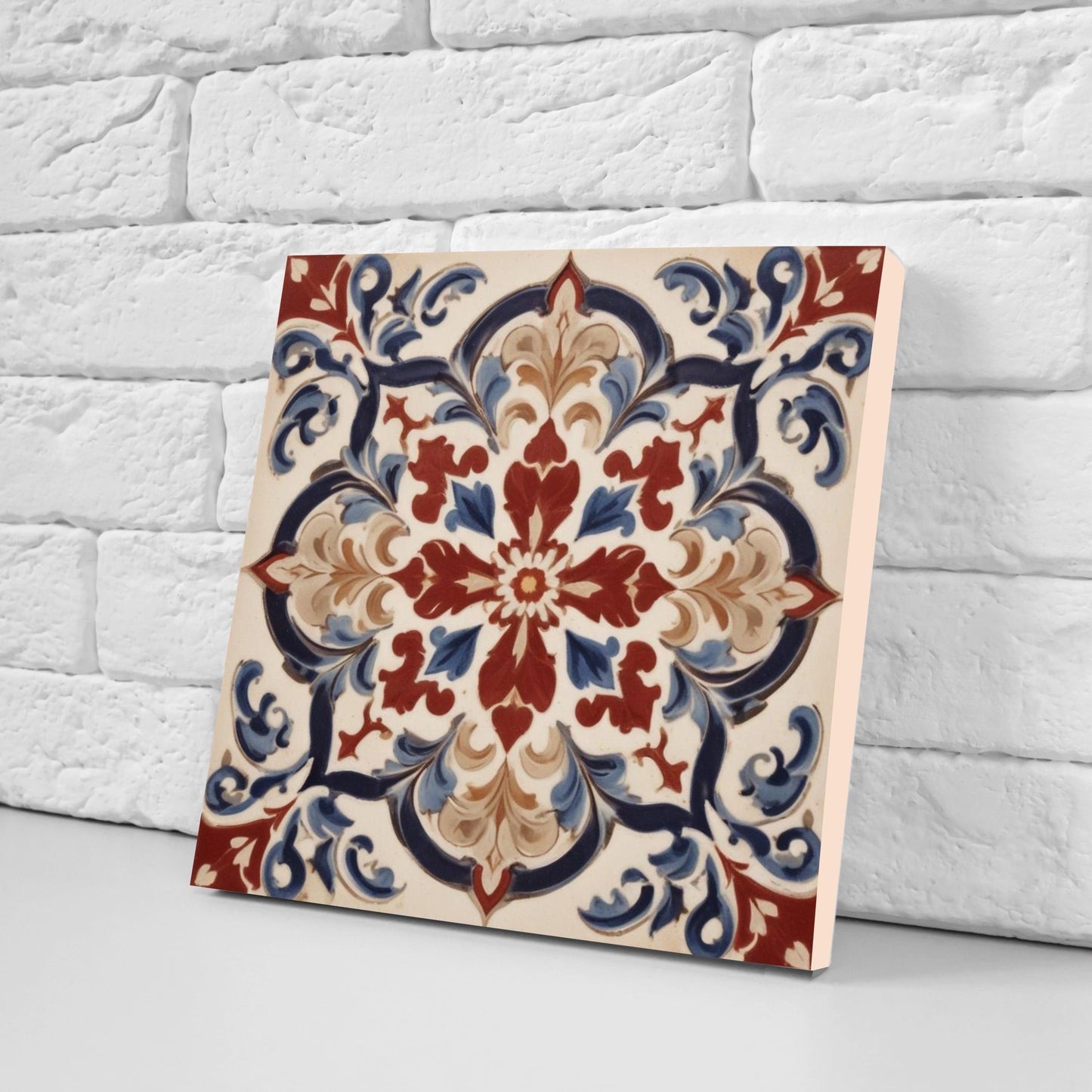 Spanish Ceramic Tiles - Set of 2 Spanish Wall Decor Tiles - Kitchen Backsplash Tiles, Table Decorative Tiles, Bathroom Tiles, Coaster