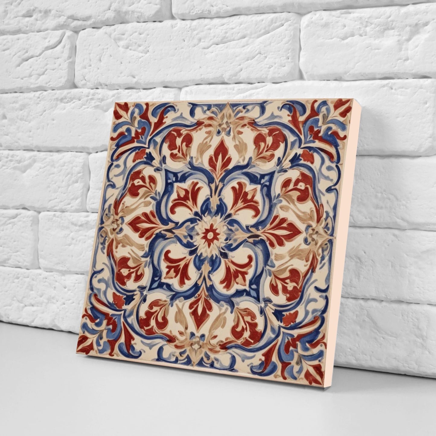 Spanish Ceramic Tiles - Set of 2 Spanish Wall Decor Tiles - Kitchen Backsplash Tiles, Table Decorative Tiles, Bathroom Tiles, Coaster
