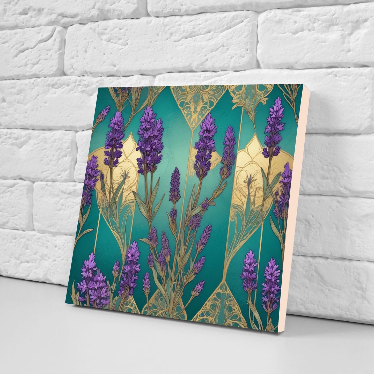 Art Nouveau Flower Ceramic Tiles - Set of 2 Art Nouveau Wall Decor Tiles - Kitchen Backsplash Tiles, Table Decorative Tiles, Bathroom Tiles