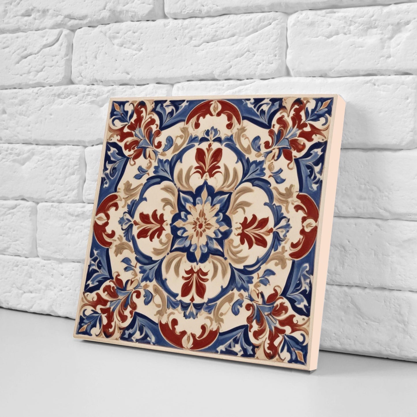Spanish Ceramic Tiles - Set of 2 Spanish Wall Decor Tiles - Kitchen Backsplash Tiles, Table Decorative Tiles, Bathroom Tiles, Coaster