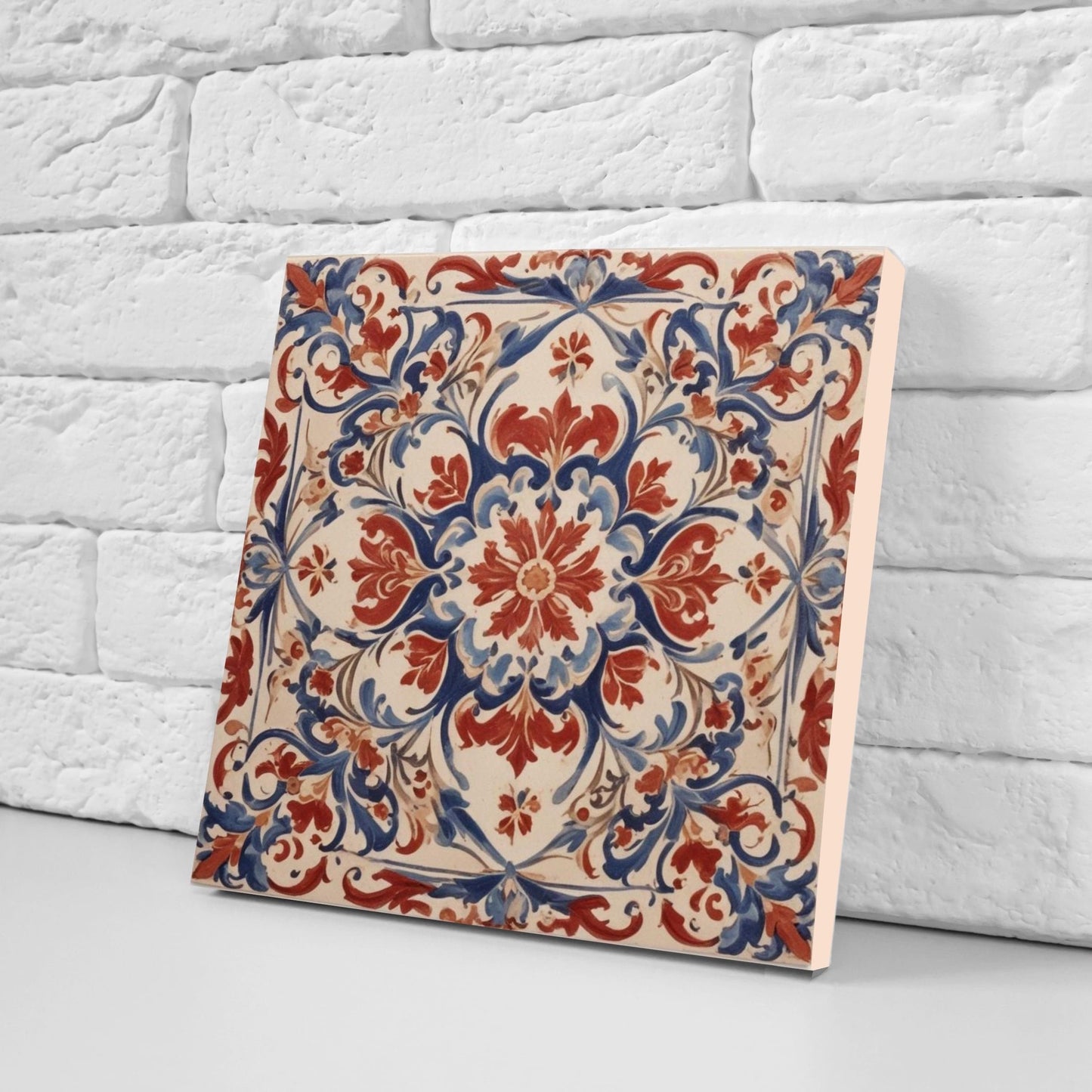 Spanish Ceramic Tiles - Set of 2 Spanish Wall Decor Tiles - Kitchen Backsplash Tiles, Table Decorative Tiles, Bathroom Tiles, Coaster