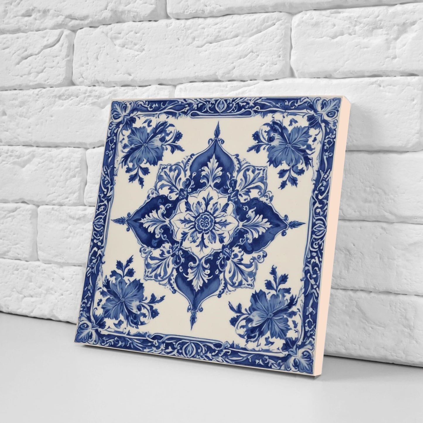 Spanish Ceramic Tiles - Set of 2 Spanish Wall Decor Tiles - Kitchen Backsplash Tiles, Table Decorative Tiles, Bathroom Tiles, Coaster