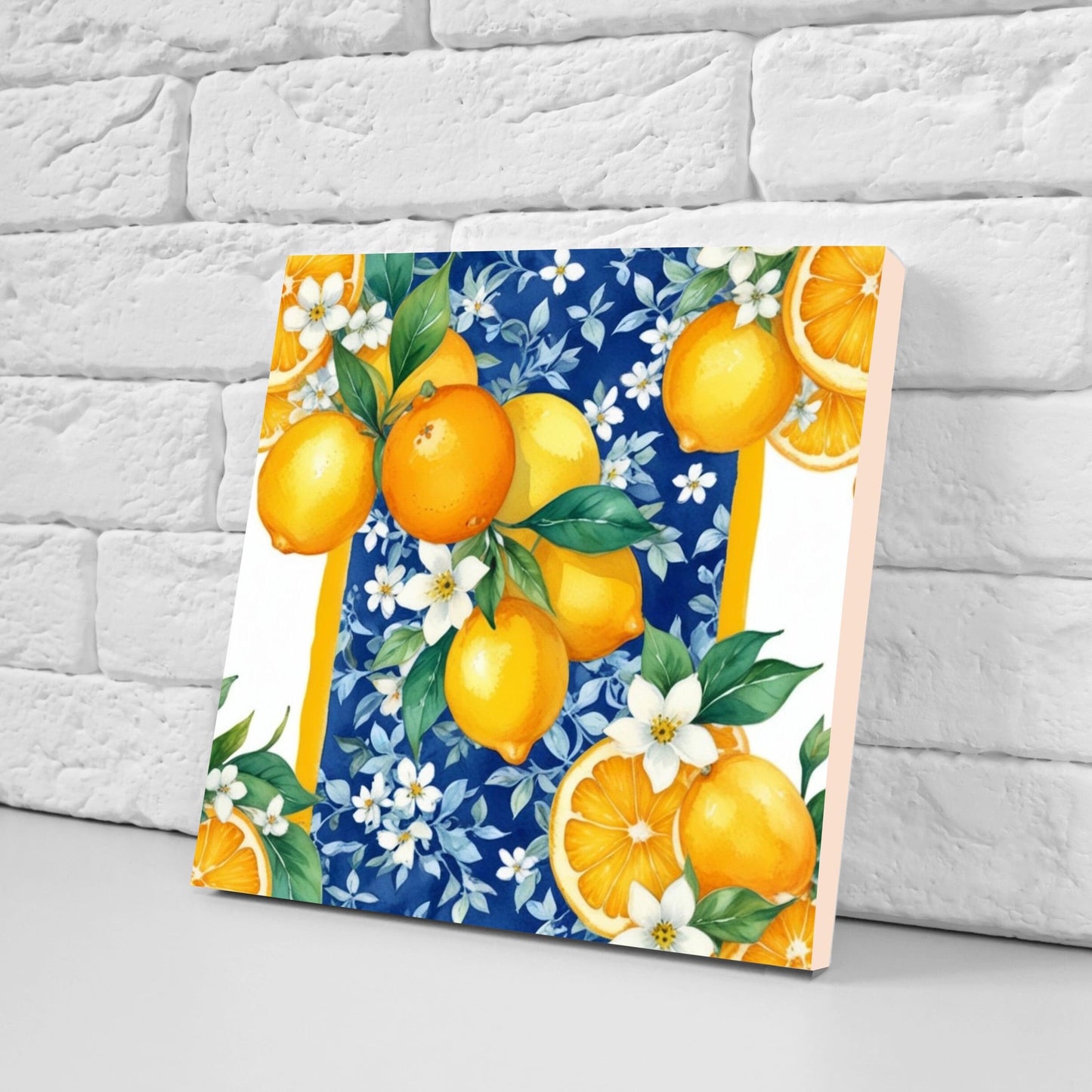 Italian Majolica Orange Tiles -Set of 2 Italian Wall Decor Tiles - Kitchen Backsplash Tiles, Table Decorative Tiles, Bathroom Tiles, Coaster