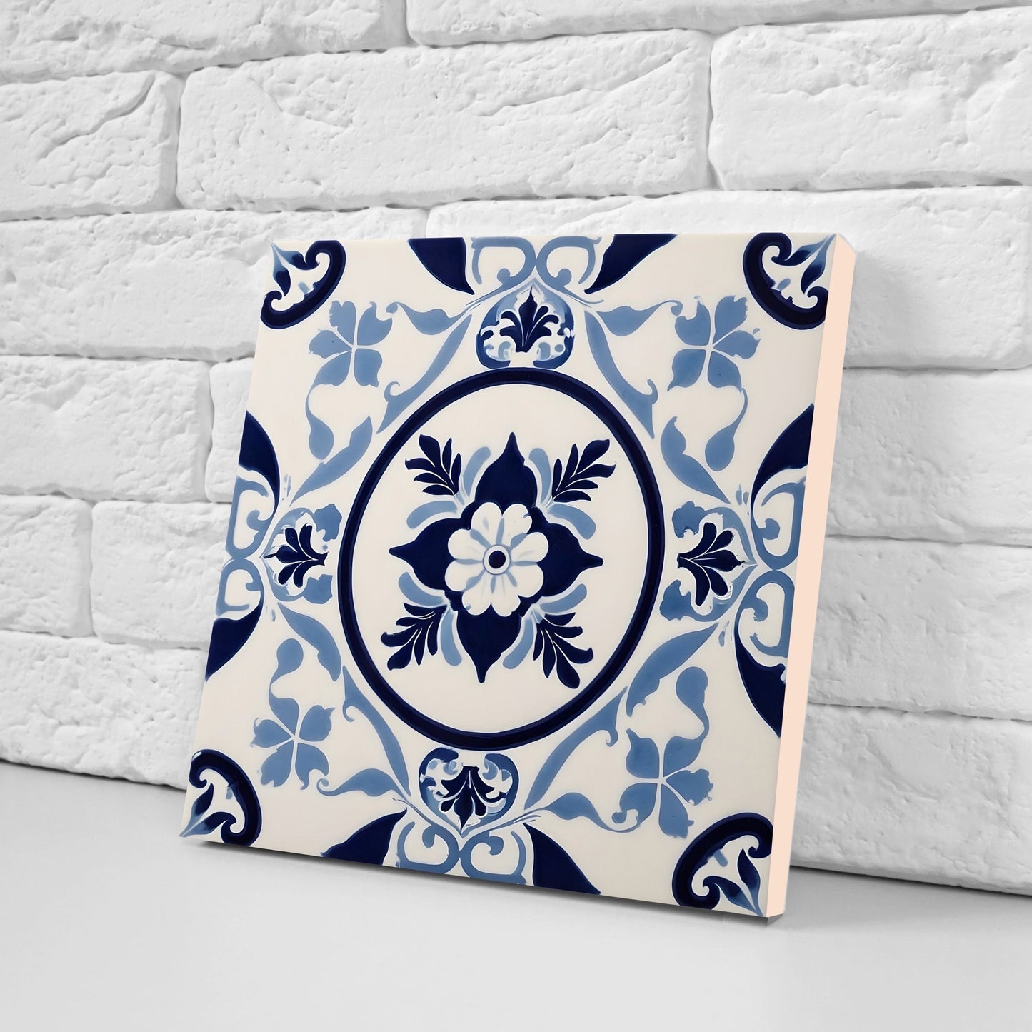 Greek Mediterranean Tiles - Set of 2 Greek Wall Decor Tiles - Kitchen Backsplash Tiles, Table Decorative Tiles, Bathroom Tiles, Coaster