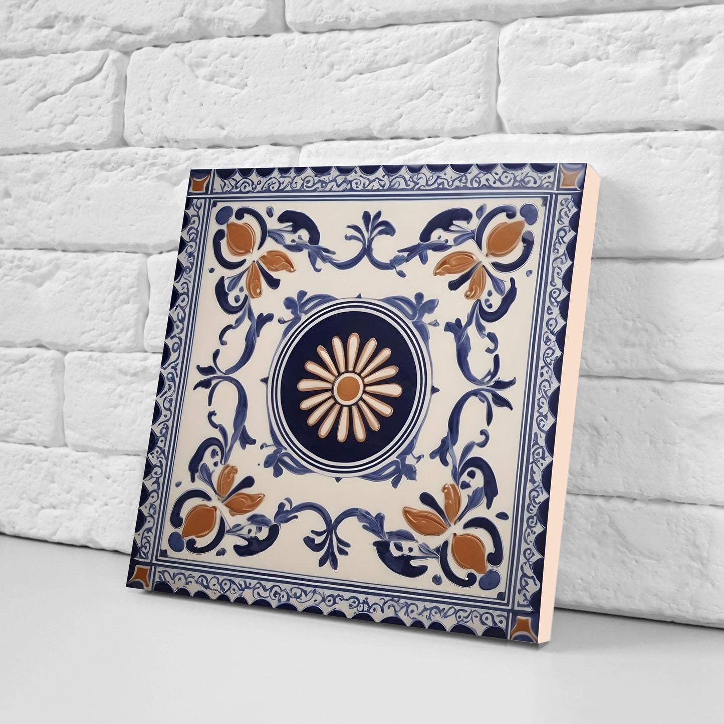 Greek Mediterranean Tiles - Set of 2 Greek Wall Decor Tiles - Kitchen Backsplash Tiles, Table Decorative Tiles, Bathroom Tiles, Coaster