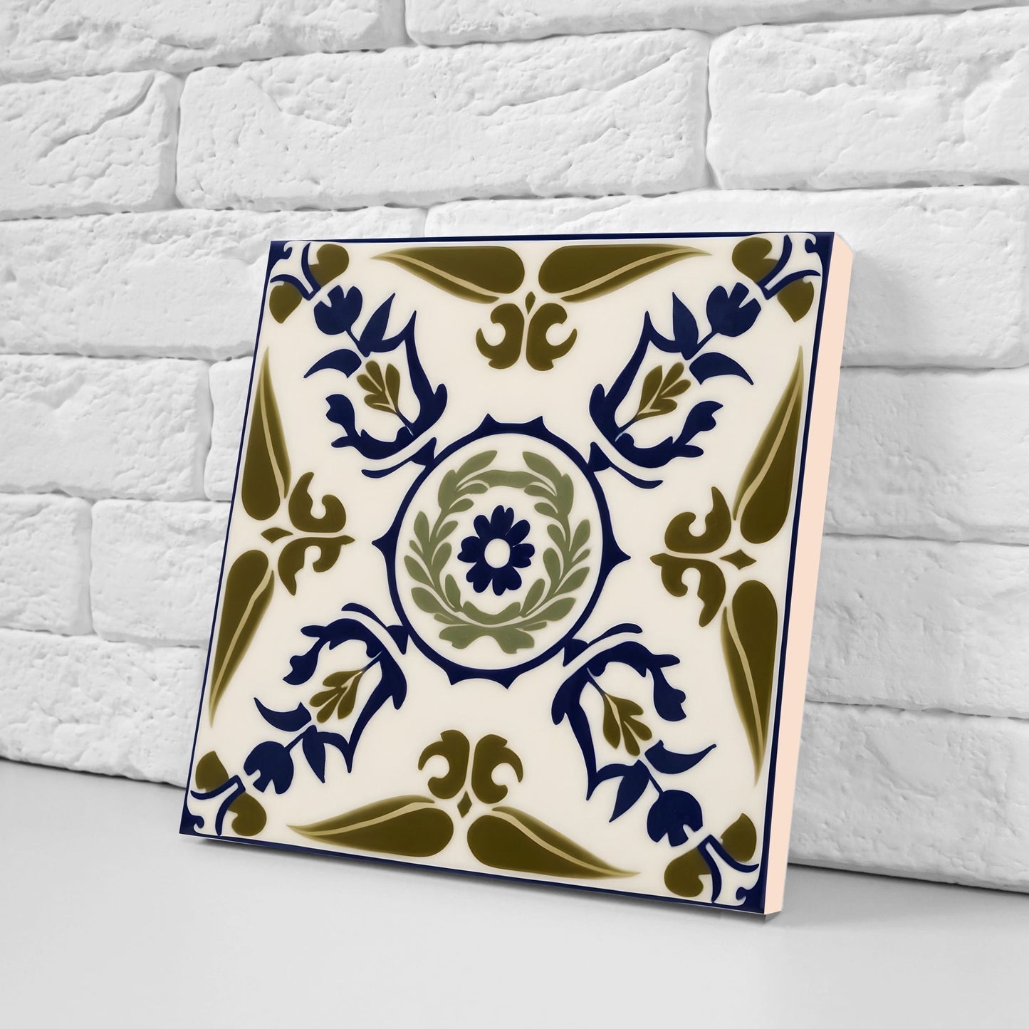 Greek Mediterranean Tiles - Set of 2 Greek Wall Decor Tiles - Kitchen Backsplash Tiles, Table Decorative Tiles, Bathroom Tiles, Coaster