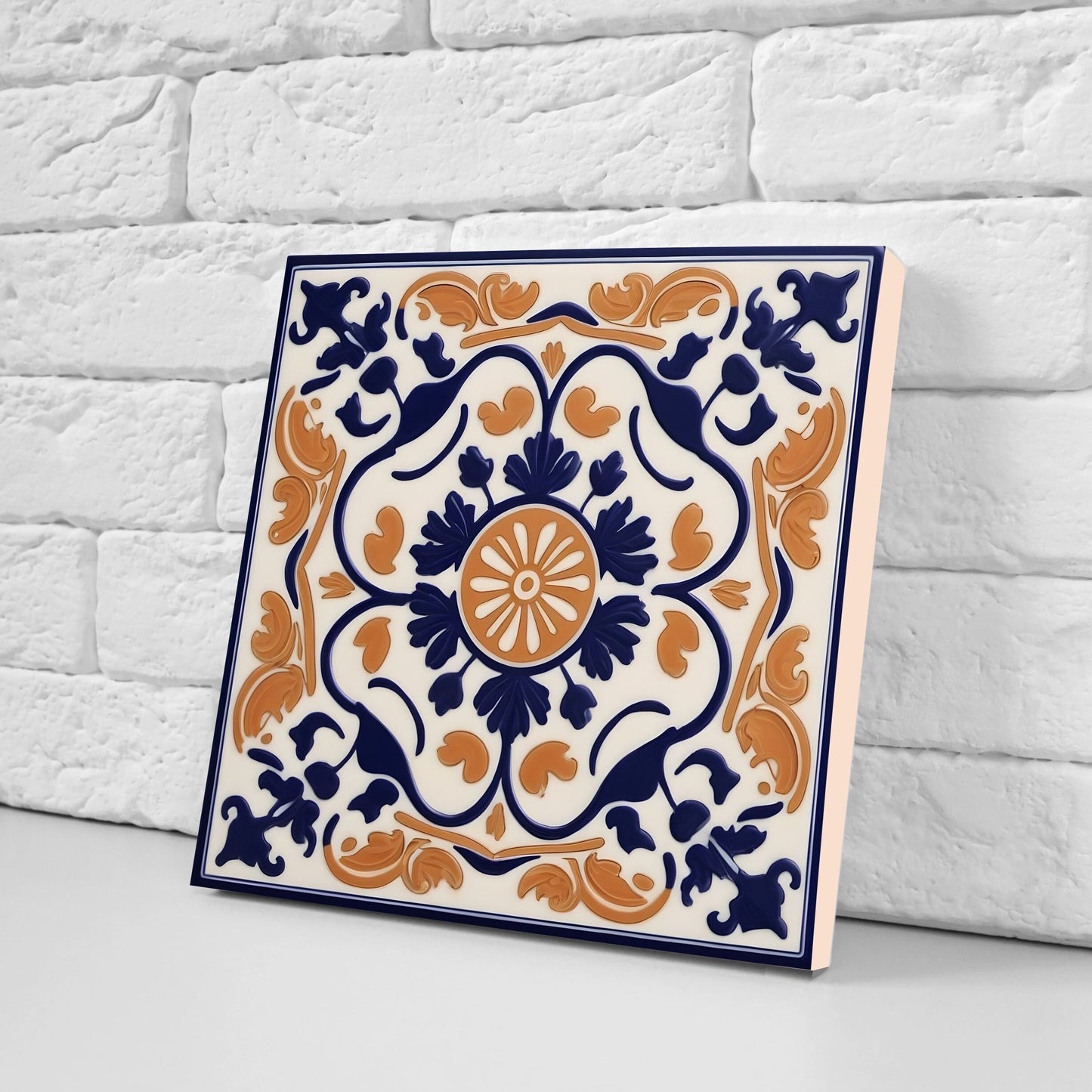 Greek Mediterranean Tiles - Set of 2 Greek Wall Decor Tiles - Kitchen Backsplash Tiles, Table Decorative Tiles, Bathroom Tiles, Coaster