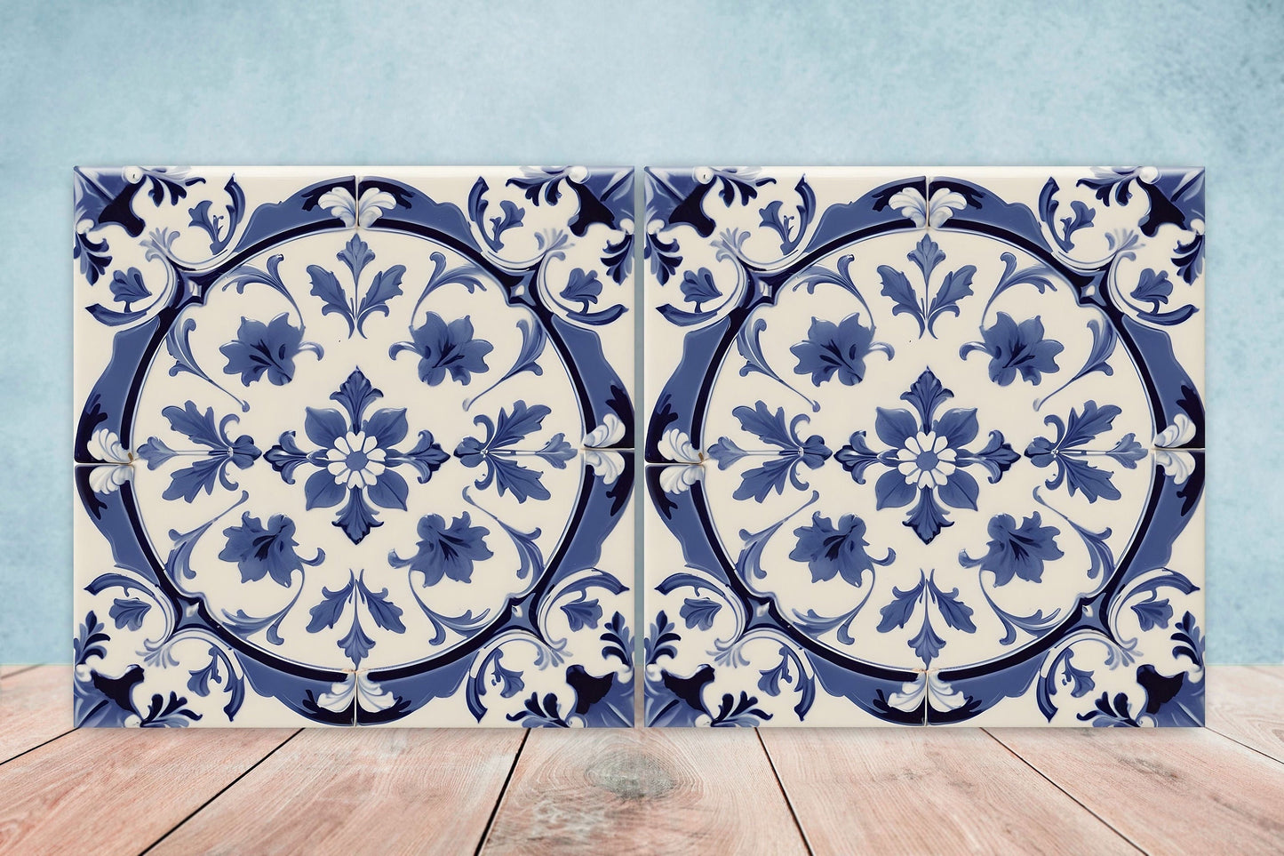 Victorian Tiles - Set of 2 Victorian Wall Decor Ceramic Tiles - Kitchen Backsplash Tiles, Table Decorative Tiles, Bathroom Tiles, Coaster