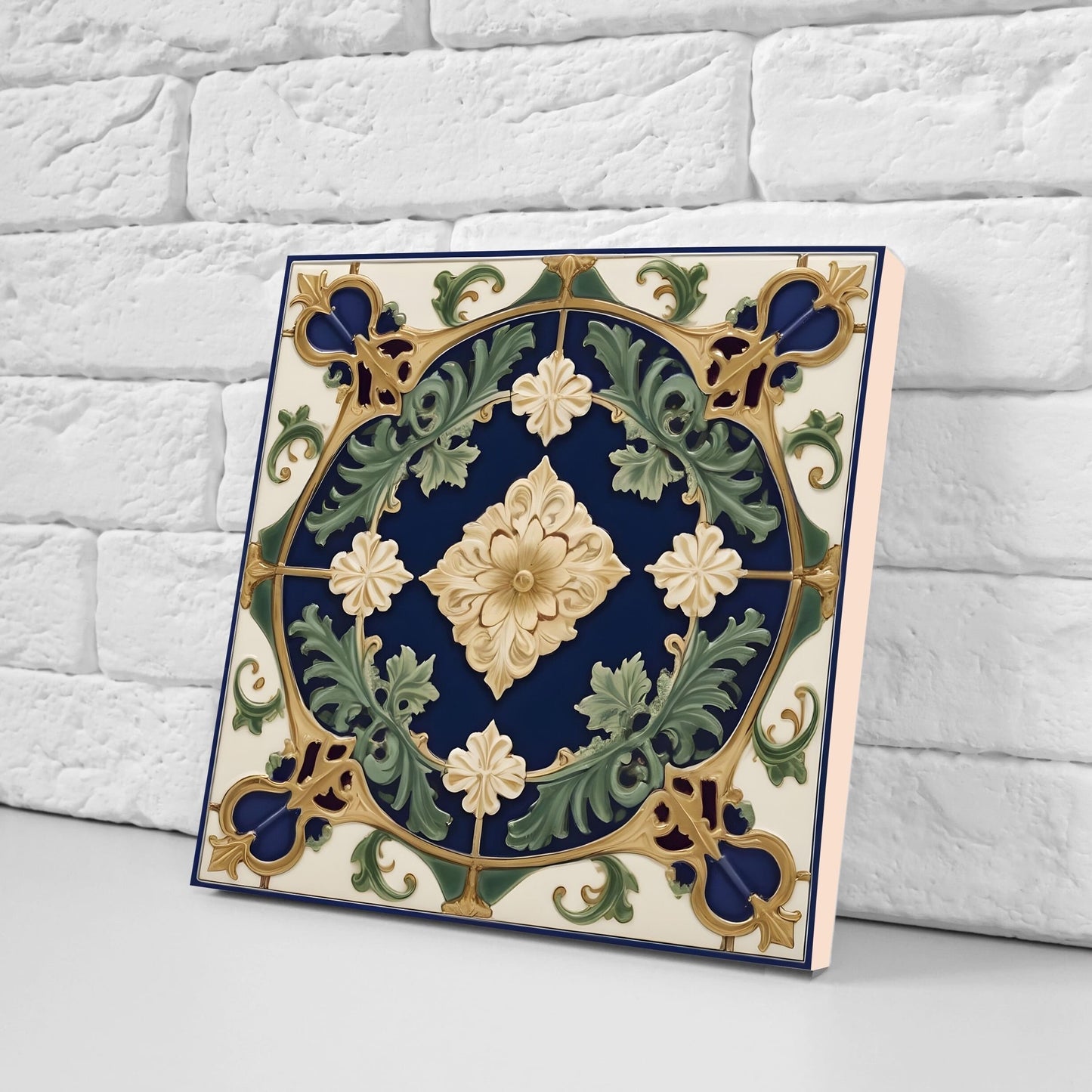 Victorian Tiles - Set of 2 Victorian Wall Decor Ceramic Tiles - Kitchen Backsplash Tiles, Table Decorative Tiles, Bathroom Tiles, Coaster