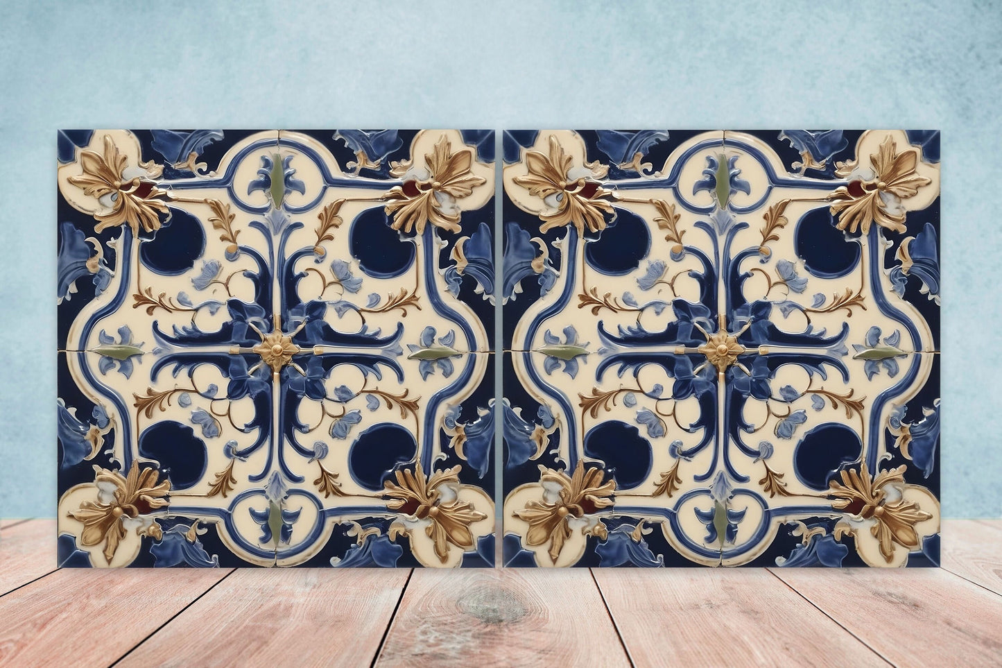 Victorian Tiles - Set of 2 Victorian Wall Decor Ceramic Tiles - Kitchen Backsplash Tiles, Table Decorative Tiles, Bathroom Tiles, Coaster