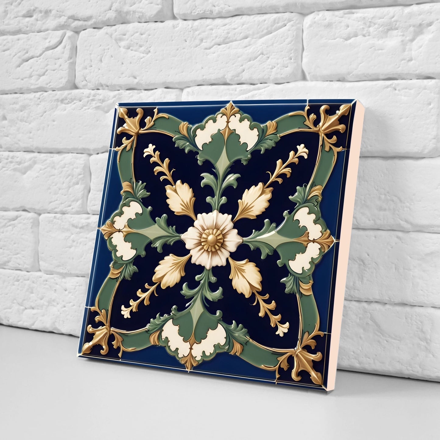 Victorian Tiles - Set of 2 Victorian Wall Decor Ceramic Tiles - Kitchen Backsplash Tiles, Table Decorative Tiles, Bathroom Tiles, Coaster