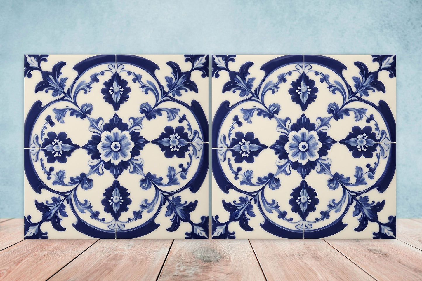 Victorian Tiles - Set of 2 Victorian Wall Decor Ceramic Tiles - Kitchen Backsplash Tiles, Table Decorative Tiles, Bathroom Tiles, Coaster