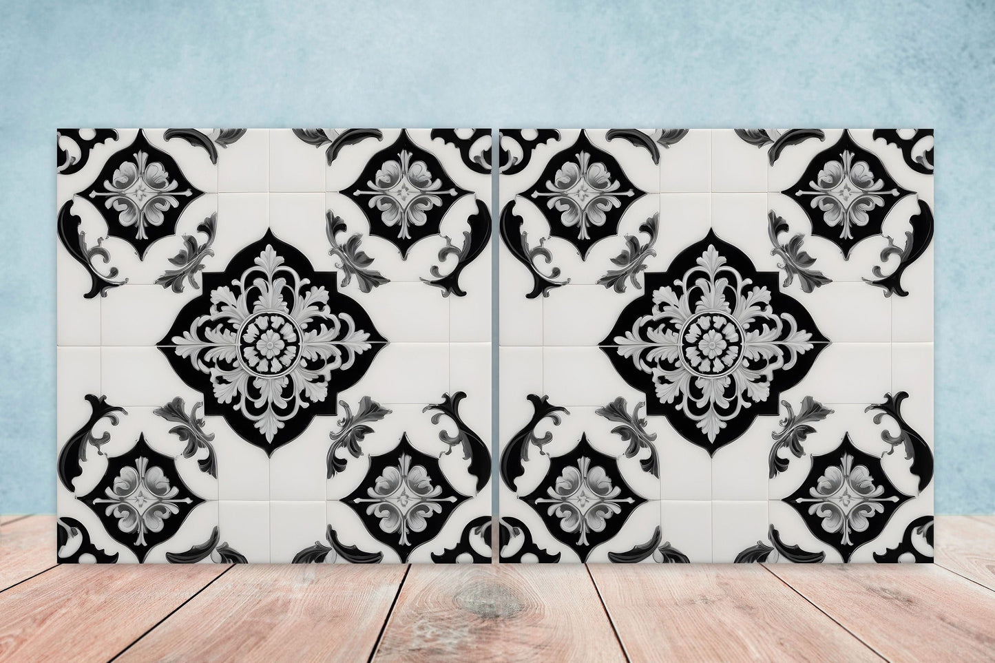 Victorian Tiles - Set of 2 Victorian Wall Decor Ceramic Tiles - Kitchen Backsplash Tiles, Table Decorative Tiles, Bathroom Tiles, Coaster