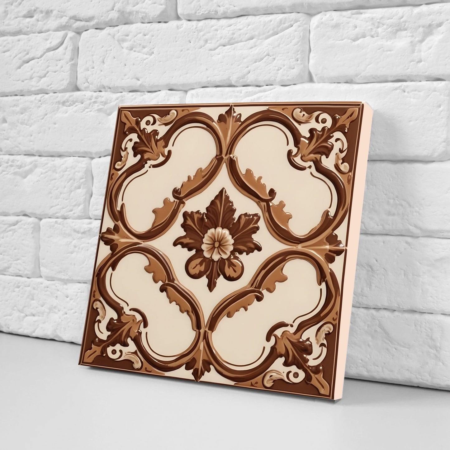 Victorian Tiles - Set of 2 Victorian Wall Decor Ceramic Tiles - Kitchen Backsplash Tiles, Table Decorative Tiles, Bathroom Tiles, Coaster
