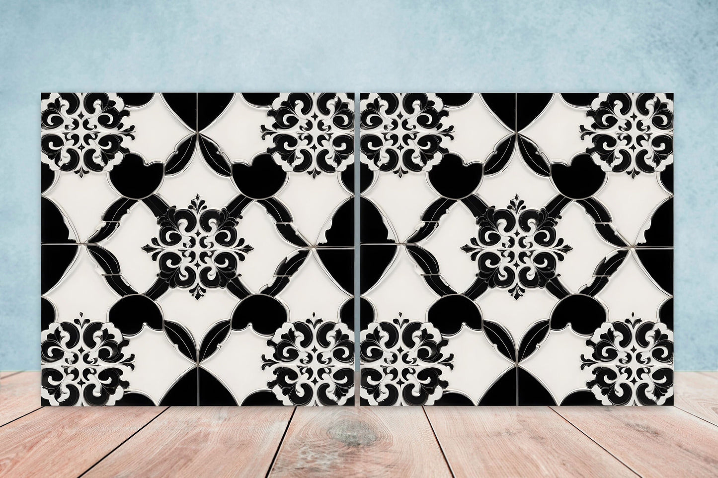 Victorian Tiles - Set of 2 Victorian Wall Decor Ceramic Tiles - Kitchen Backsplash Tiles, Table Decorative Tiles, Bathroom Tiles, Coaster