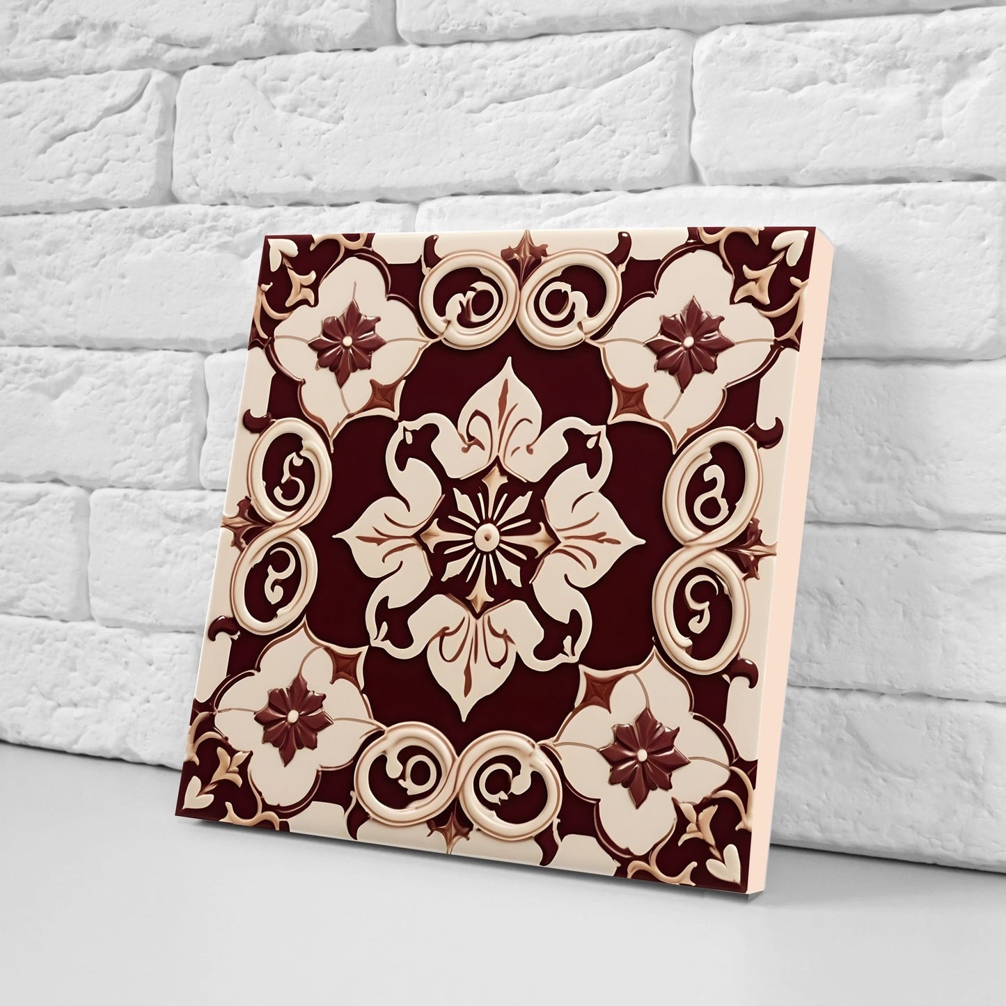 Victorian Tiles - Set of 2 Victorian Wall Decor Ceramic Tiles - Kitchen Backsplash Tiles, Table Decorative Tiles, Bathroom Tiles, Coaster