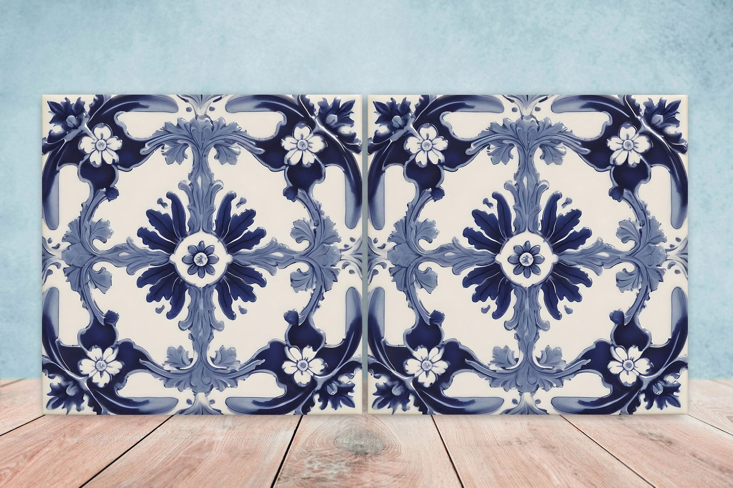 Victorian Tiles - Set of 2 Victorian Wall Decor Ceramic Tiles - Kitchen Backsplash Tiles, Table Decorative Tiles, Bathroom Tiles, Coaster