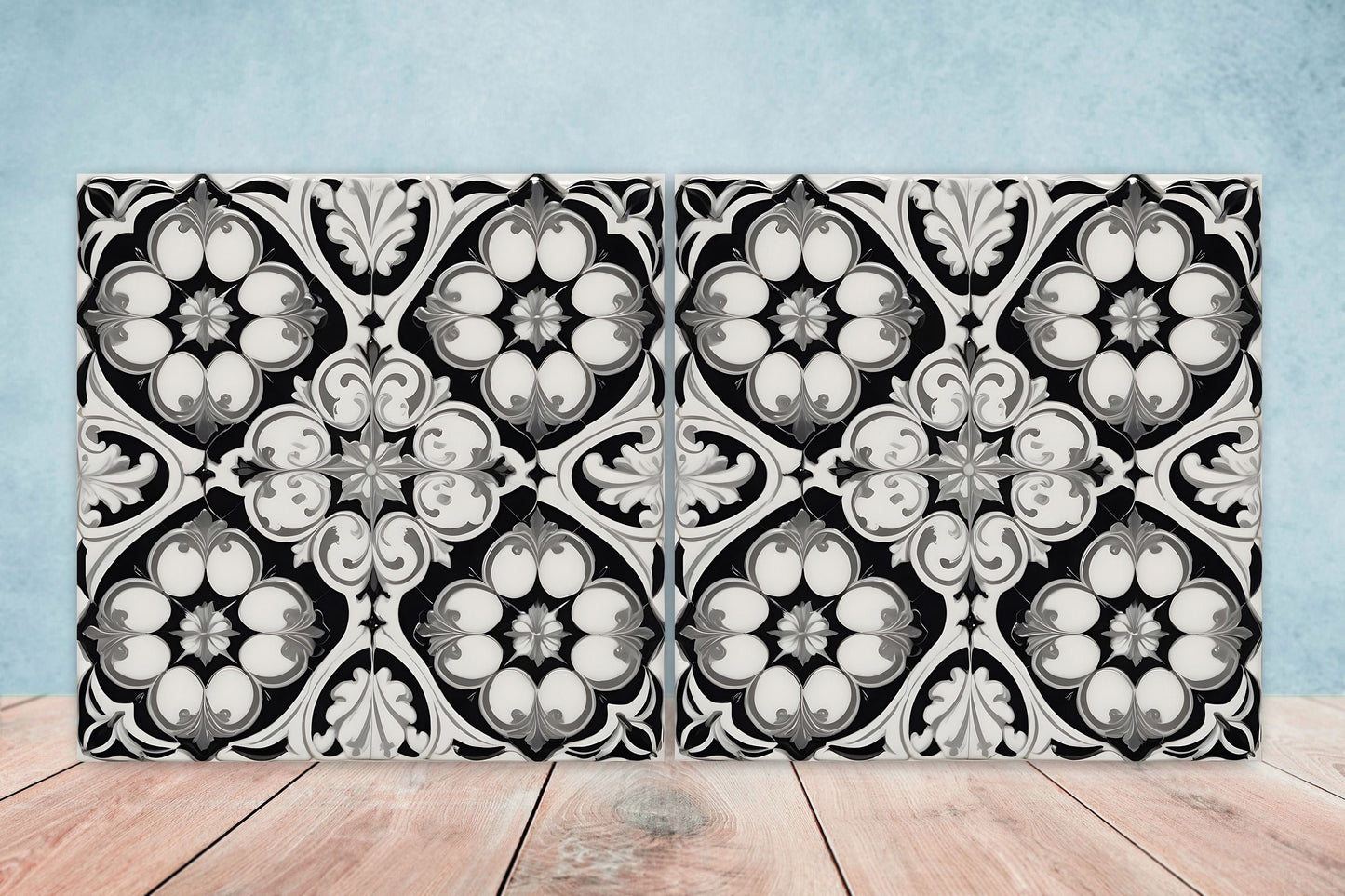 Victorian Tiles - Set of 2 Victorian Wall Decor Ceramic Tiles - Kitchen Backsplash Tiles, Table Decorative Tiles, Bathroom Tiles, Coaster