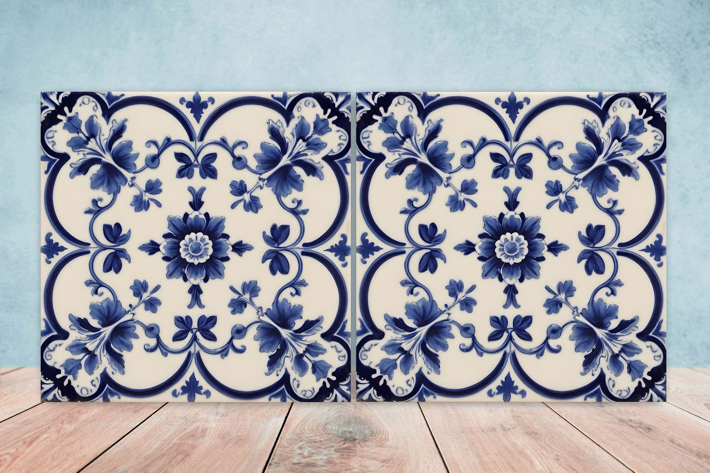 Victorian Tiles - Set of 2 Victorian Wall Decor Ceramic Tiles - Kitchen Backsplash Tiles, Table Decorative Tiles, Bathroom Tiles, Coaster