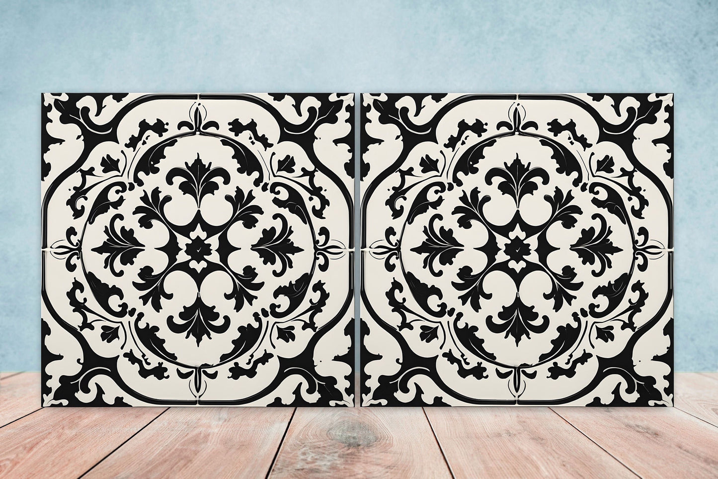 Victorian Tiles - Set of 2 Victorian Wall Decor Ceramic Tiles - Kitchen Backsplash Tiles, Table Decorative Tiles, Bathroom Tiles, Coaster