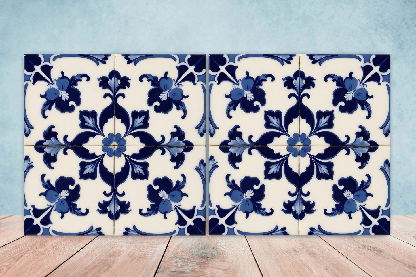 Victorian Tiles - Set of 2 Victorian Wall Decor Ceramic Tiles - Kitchen Backsplash Tiles, Table Decorative Tiles, Bathroom Tiles, Coaster