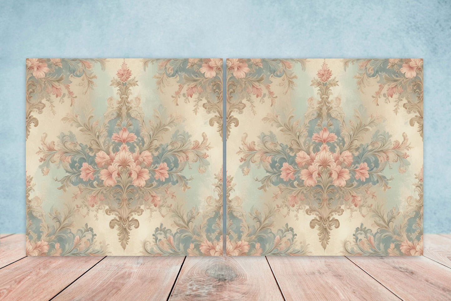 Victorian Tiles - Set of 2 Victorian Wall Decor Ceramic Tiles - Kitchen Backsplash Tiles, Table Decorative Tiles, Bathroom Tiles, Coaster