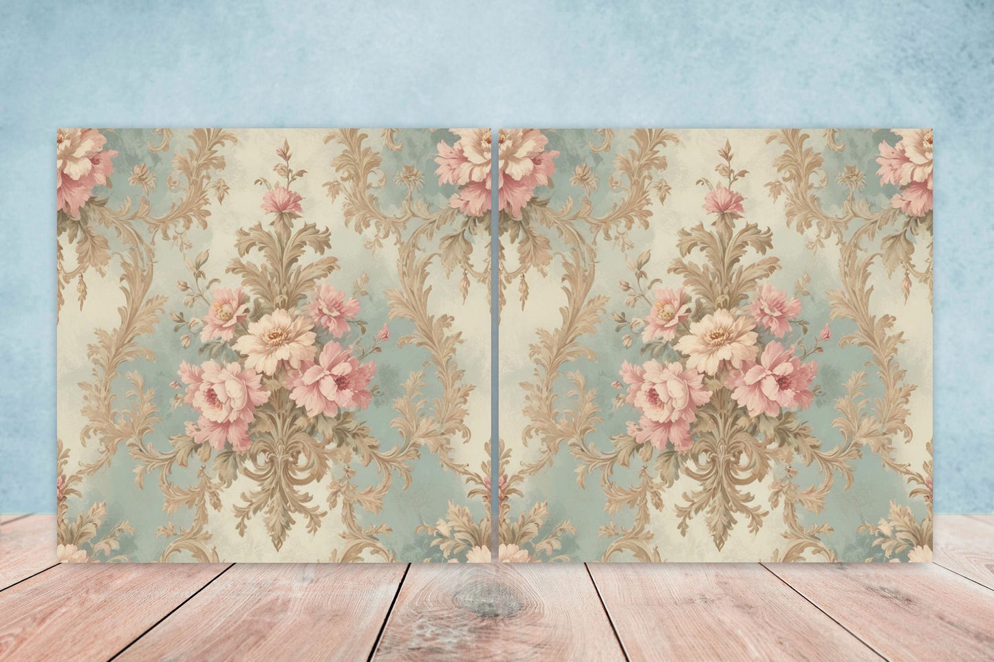Victorian Tiles - Set of 2 Victorian Wall Decor Ceramic Tiles - Kitchen Backsplash Tiles, Table Decorative Tiles, Bathroom Tiles, Coaster