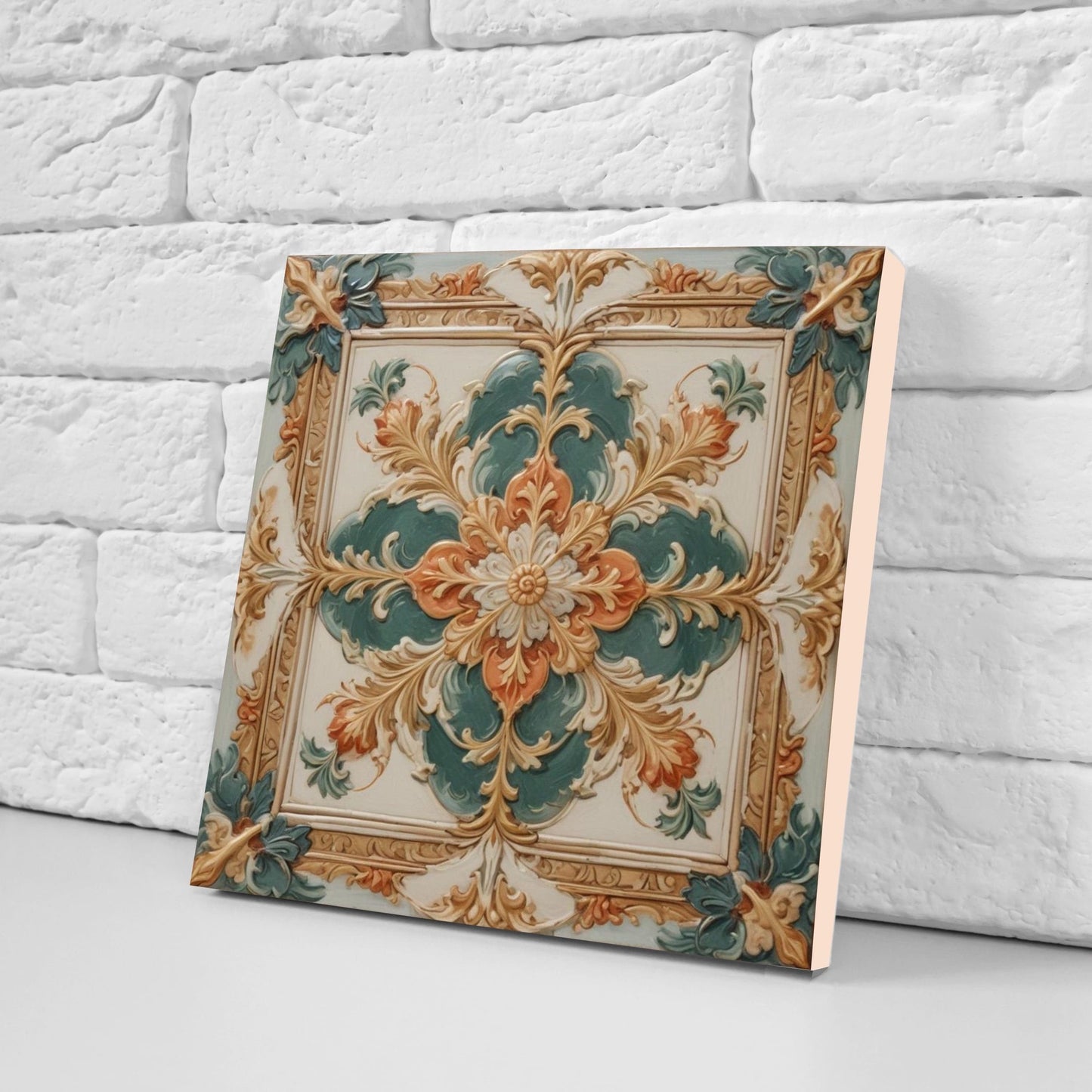 Victorian Tiles - Set of 2 Victorian Wall Decor Ceramic Tiles - Kitchen Backsplash Tiles, Table Decorative Tiles, Bathroom Tiles, Coaster